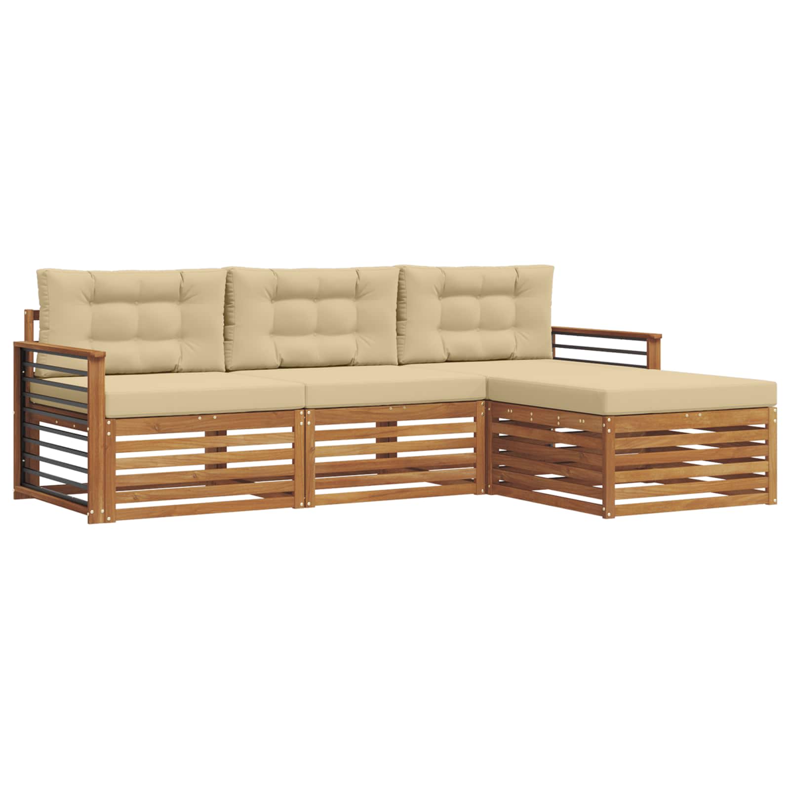 Ensemble de canapés d'extérieur avec coussin Naturel et Beige - XIOS