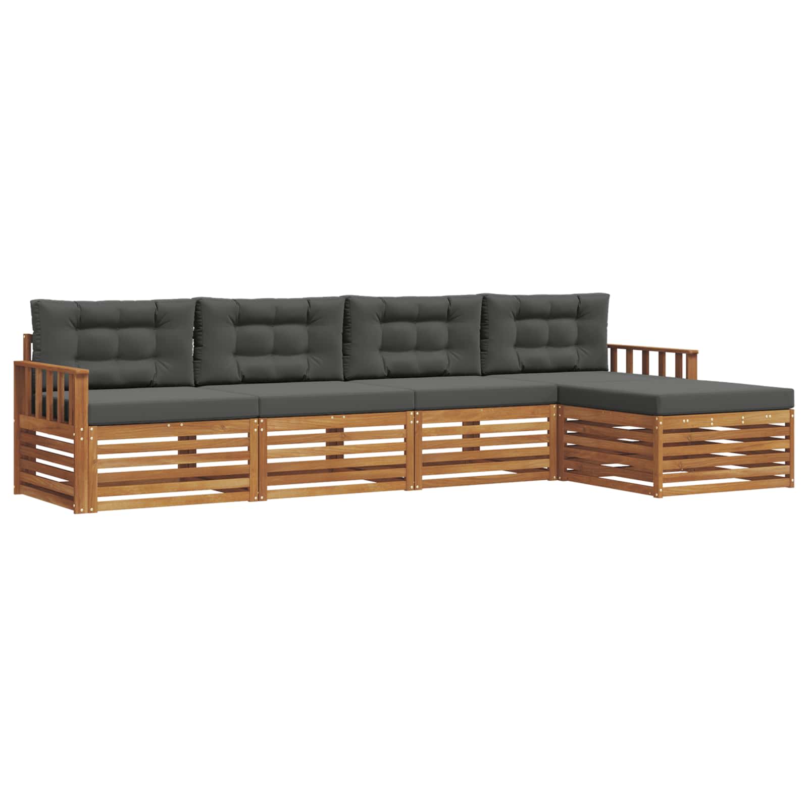 Ensemble de canapés d'extérieur 5 pcs Naturel et Anthracite - XIOS