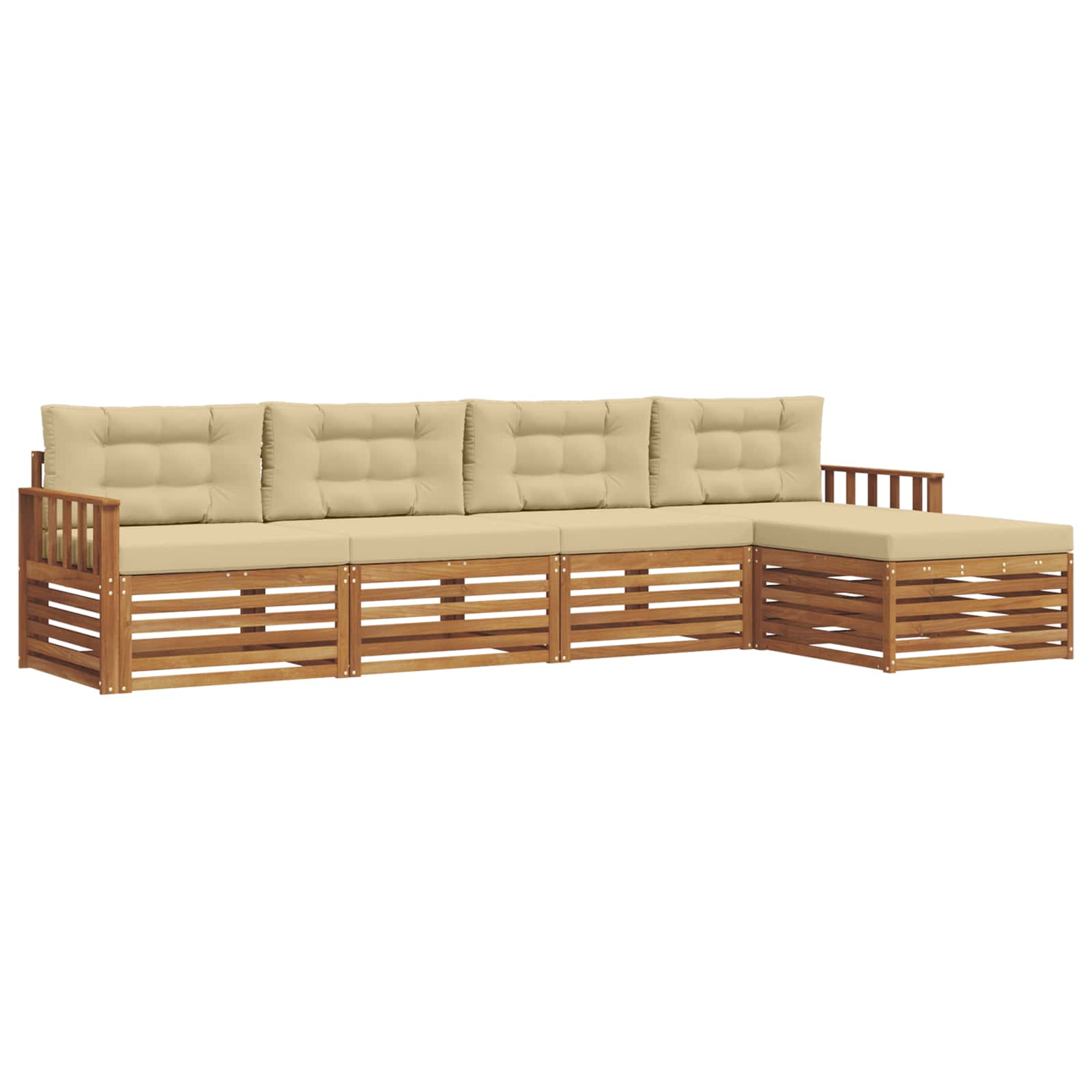 Ensemble de canapés d'extérieur 5 pcs Naturel et Beige - XIOS