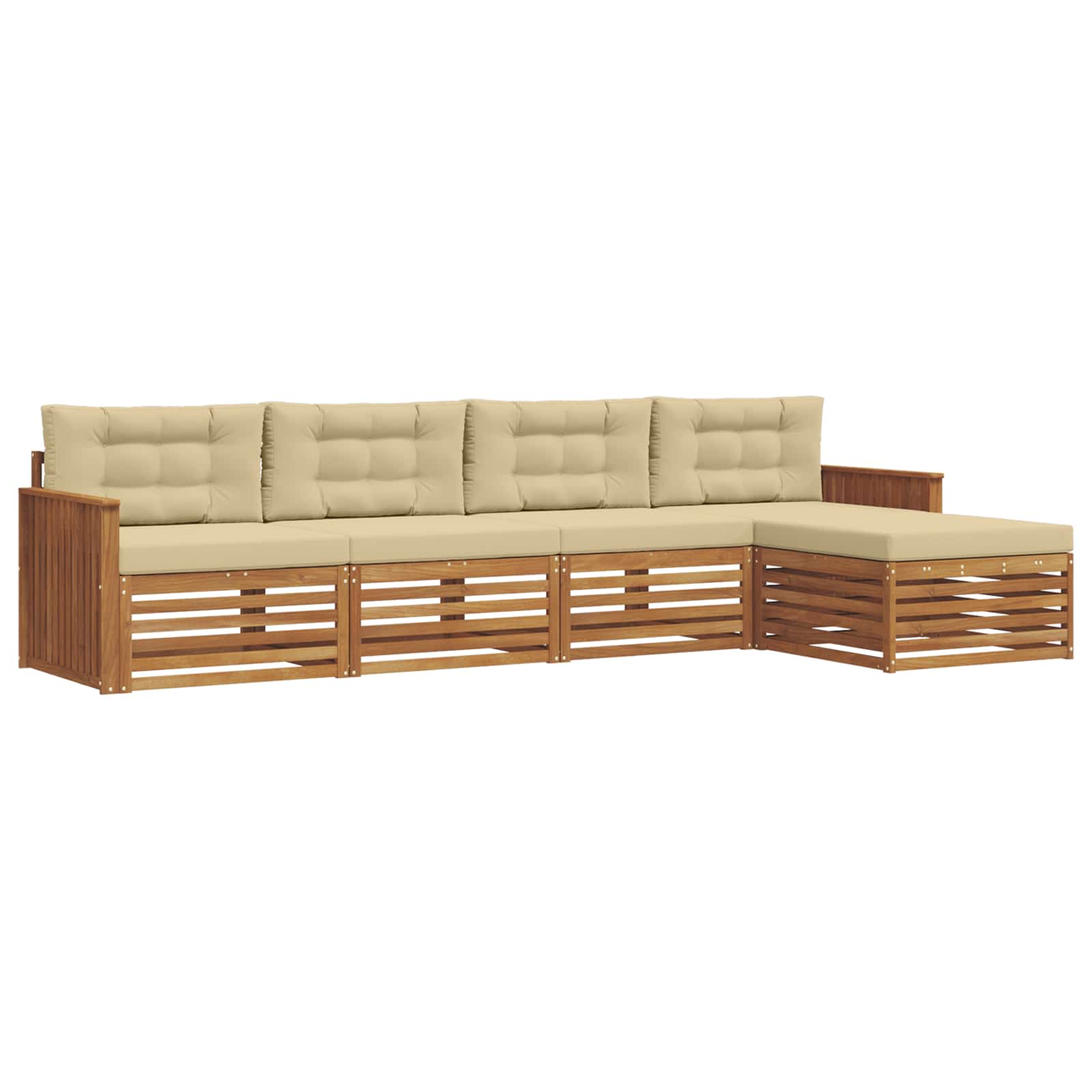 Ensemble de canapés d'extérieur 5 pcs Naturel et Beige - XIOS