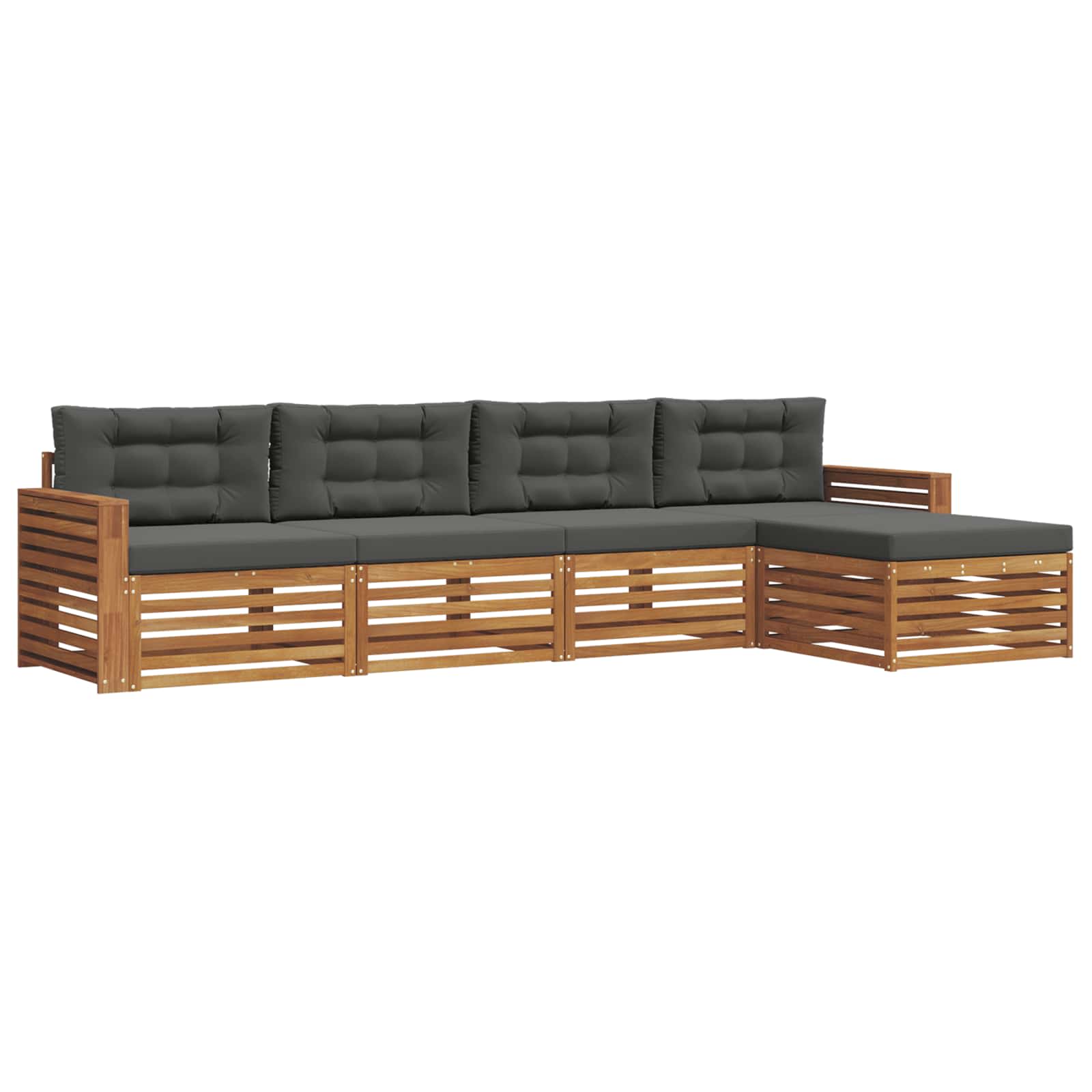 Ensemble de canapés d'extérieur 5 pcs Naturel et Anthracite - XIOS