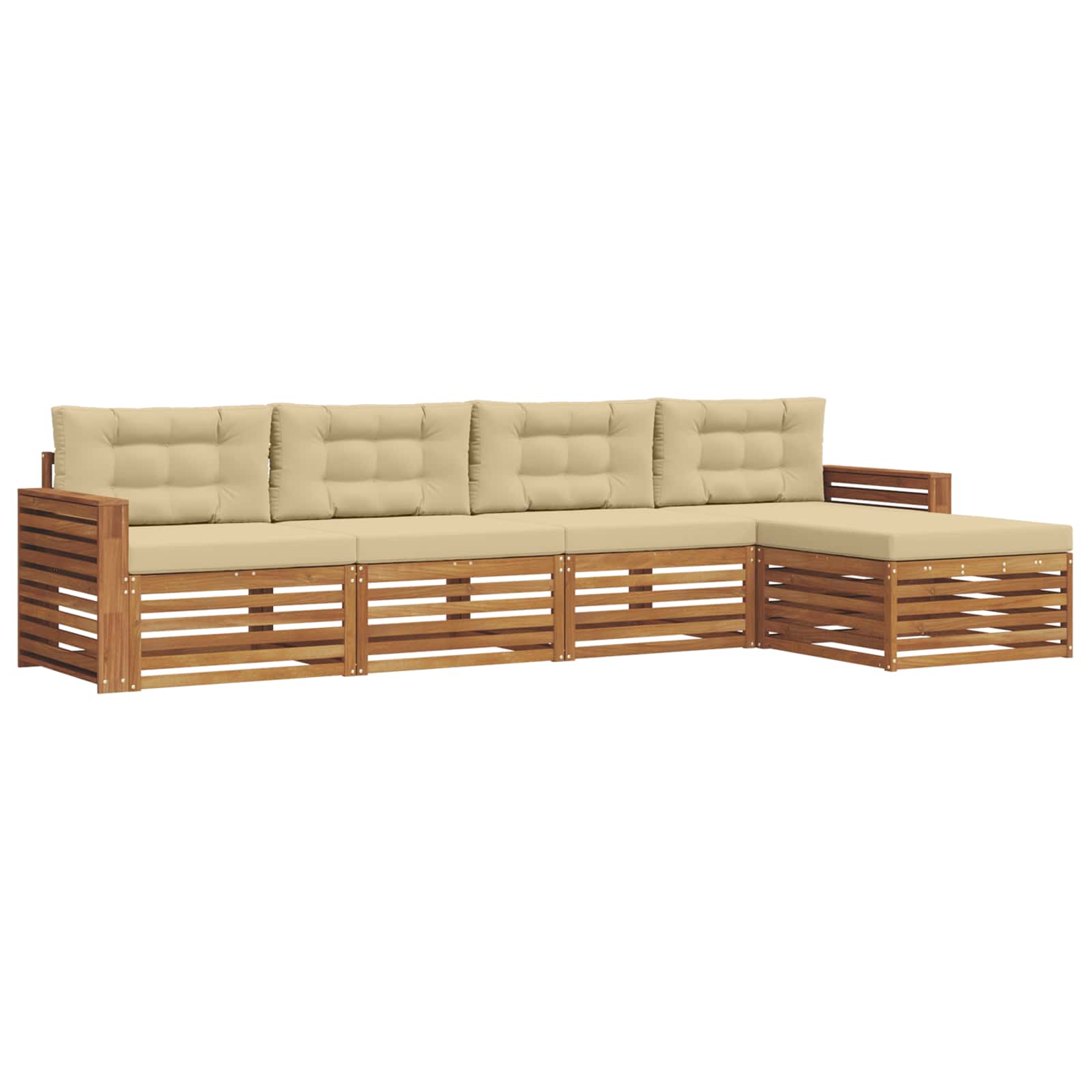 Ensemble de canapés d'extérieur 5 pcs Naturel et Beige - XIOS