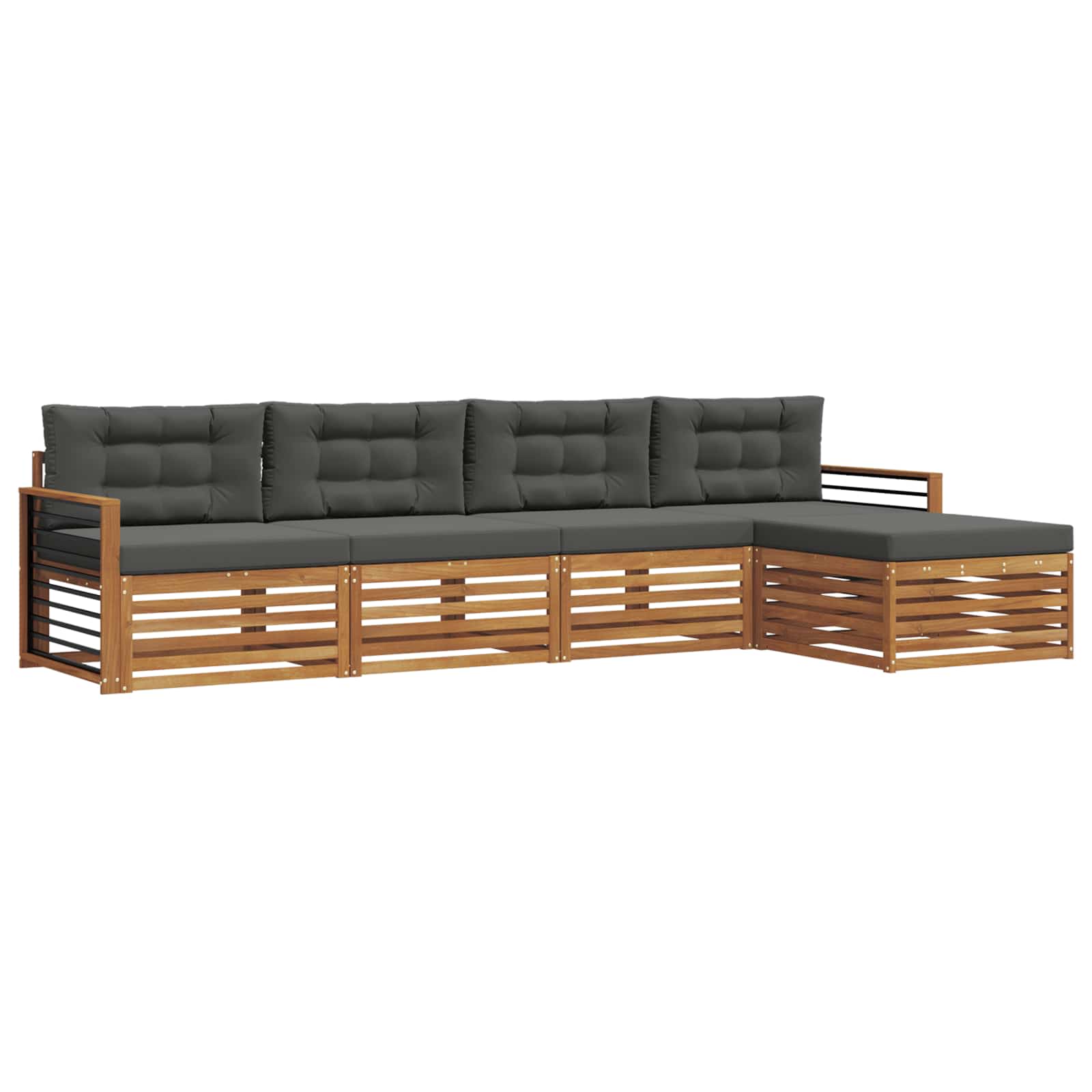 Ensemble de canapés d'extérieur 5 pc Naturel et Anthracite
