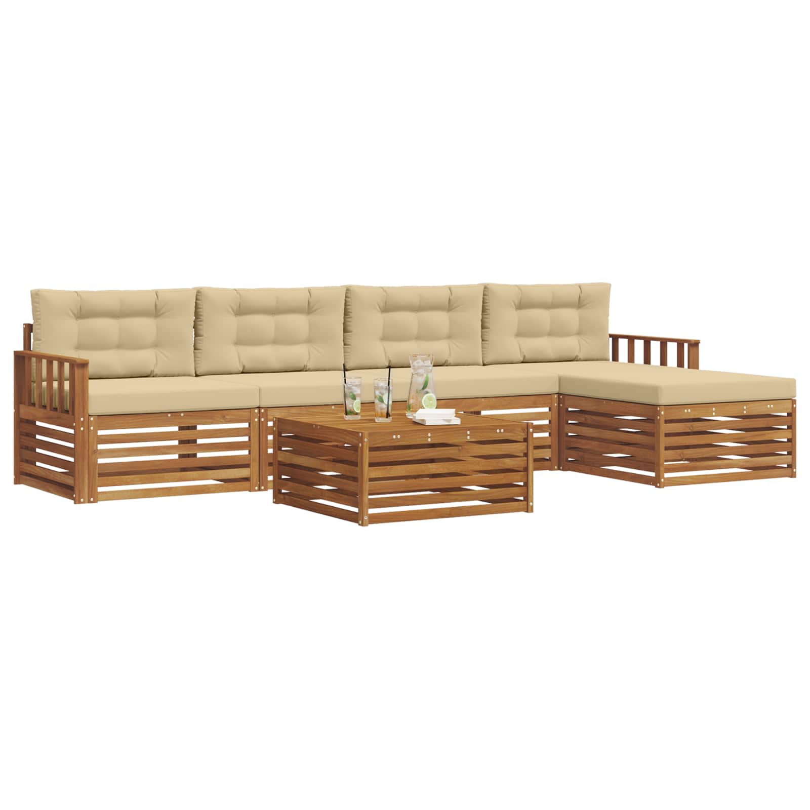 Ensemble de canapés d'extérieur 6 pcs Naturel et Beige - XIOS