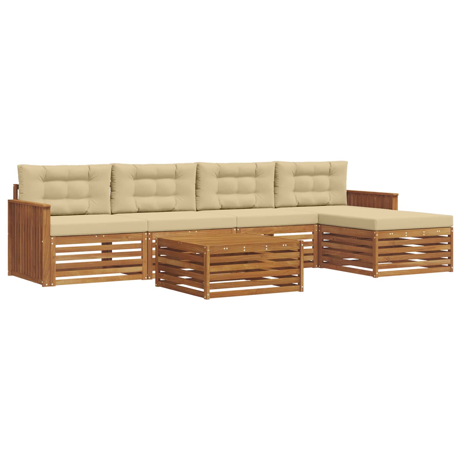 Ensemble de canapés d'extérieur 6 pcs Naturel et Beige - XIOS