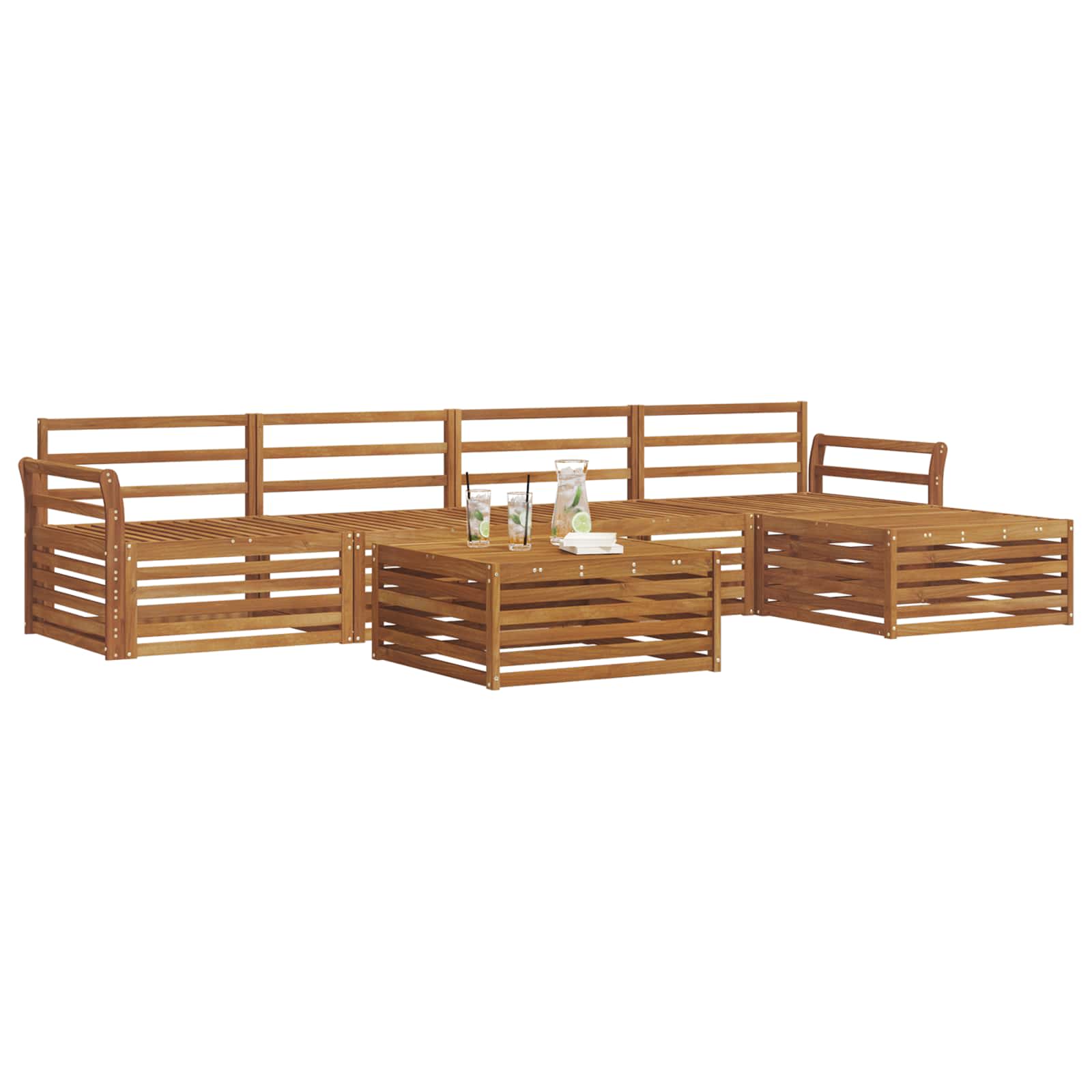Ensemble de canapés d'extérieur 6 pcs Naturel - XIOS