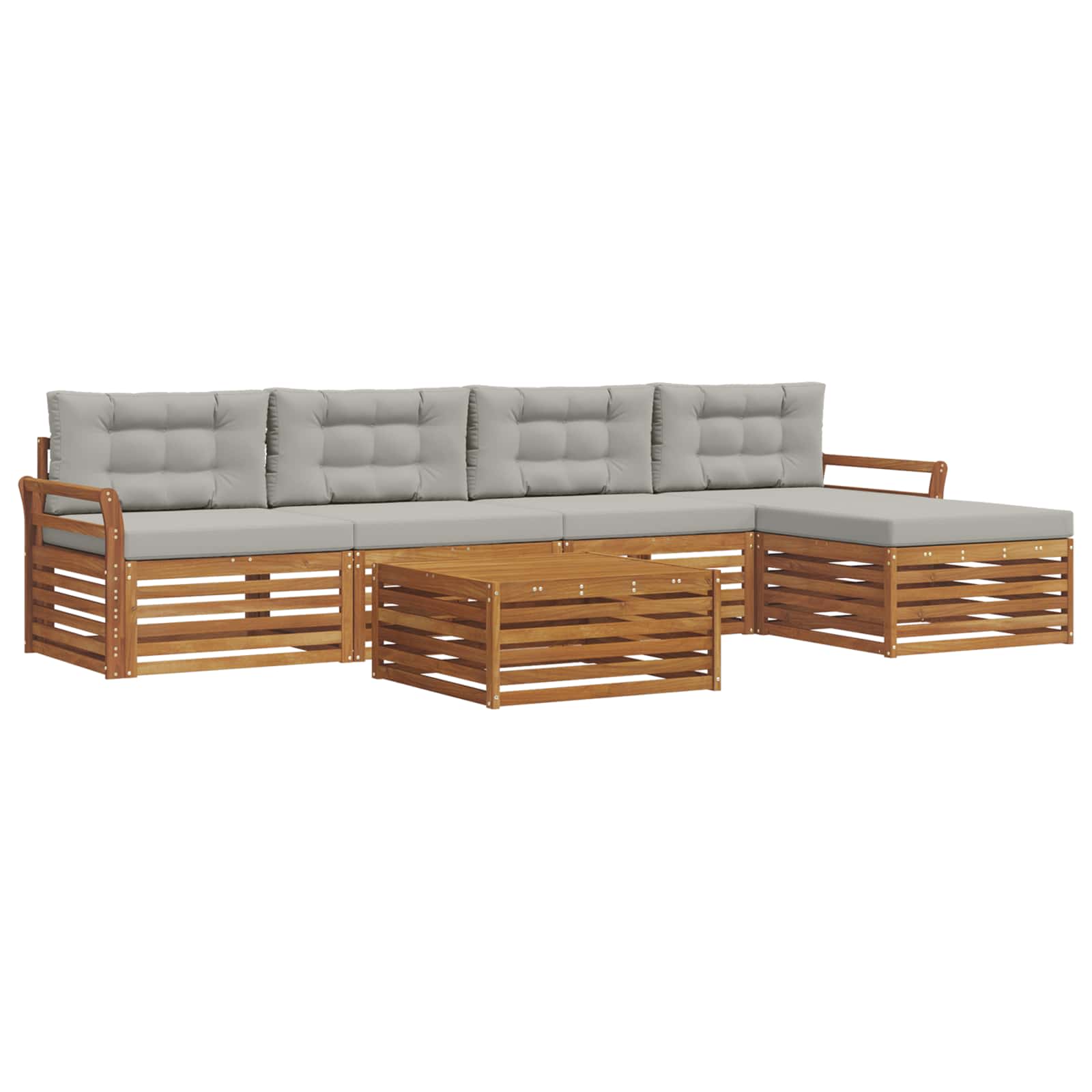 Ensemble de canapés d'extérieur 6 pcs Gris Naturel et Clair - XIOS