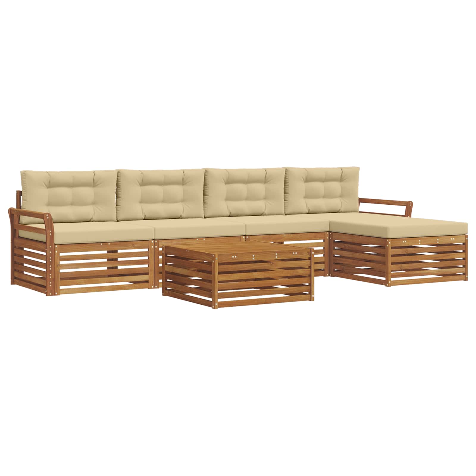 Ensemble de canapés d'extérieur 6 pcs Naturel et Beige - XIOS