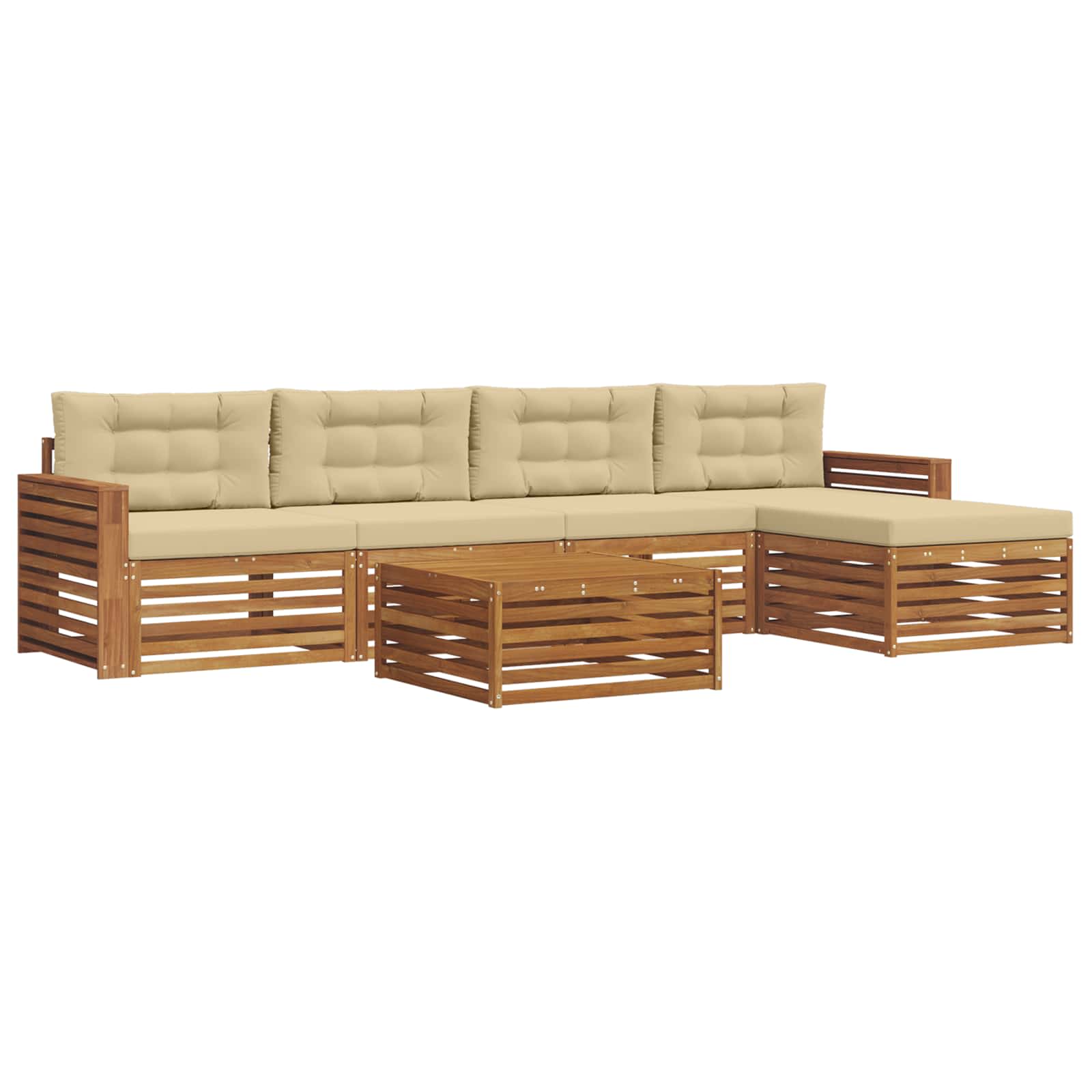 Ensemble de canapés d'extérieur 6 pcs Naturel et Beige - XIOS