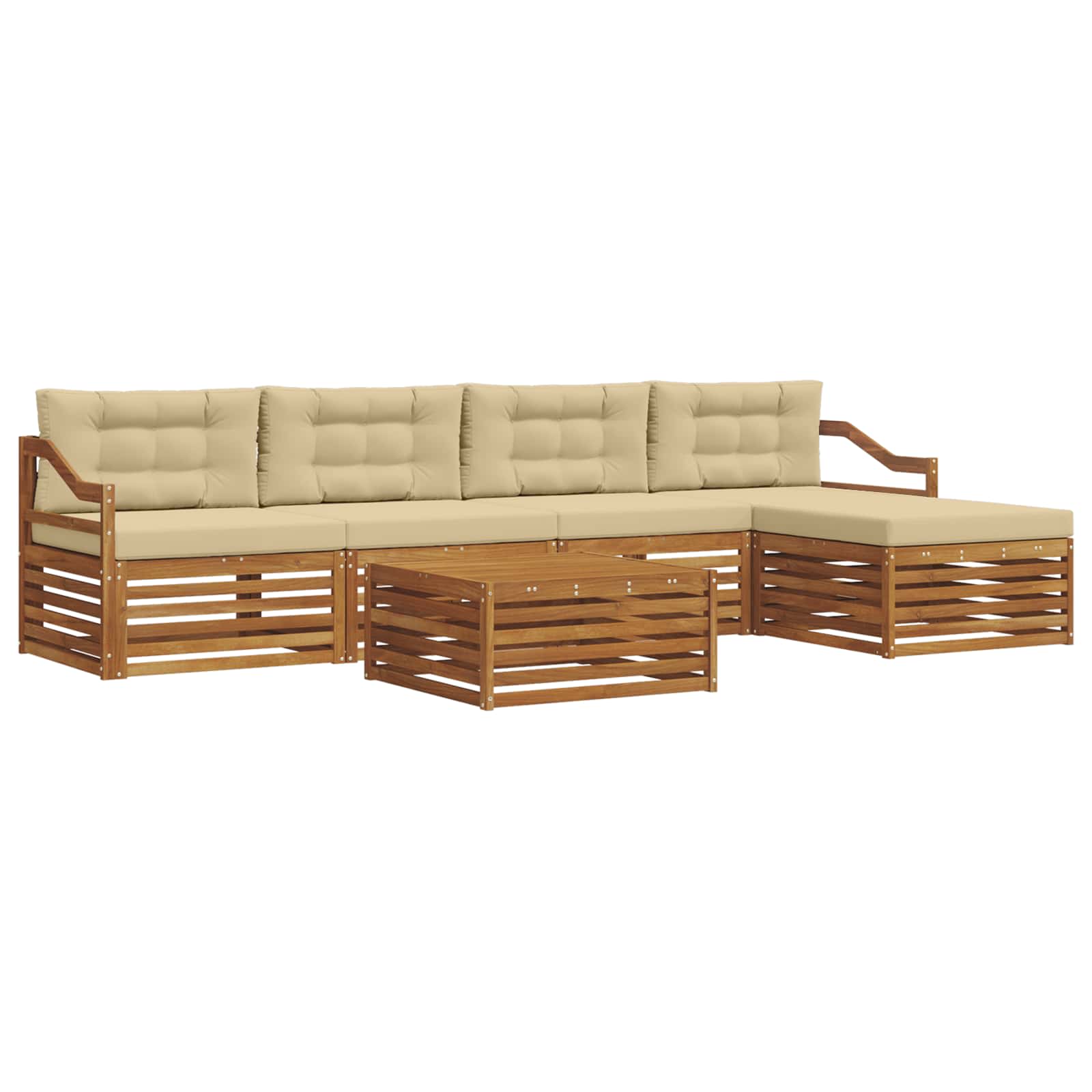 Ensemble de canapés d'extérieur 6 pcs Naturel et Beige - XIOS