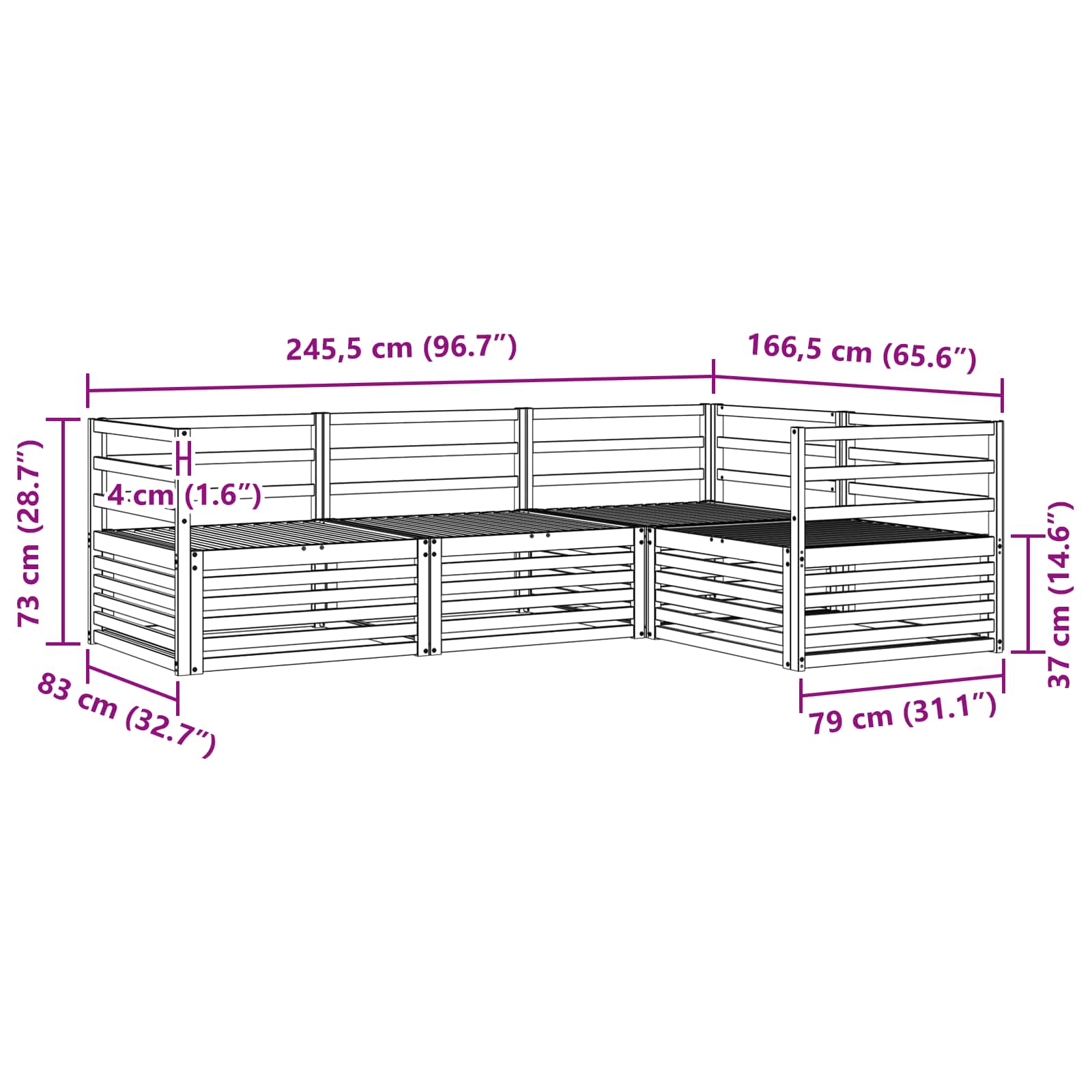 Ensemble de canapés d'extérieur 4 pcs Naturel - XIOS