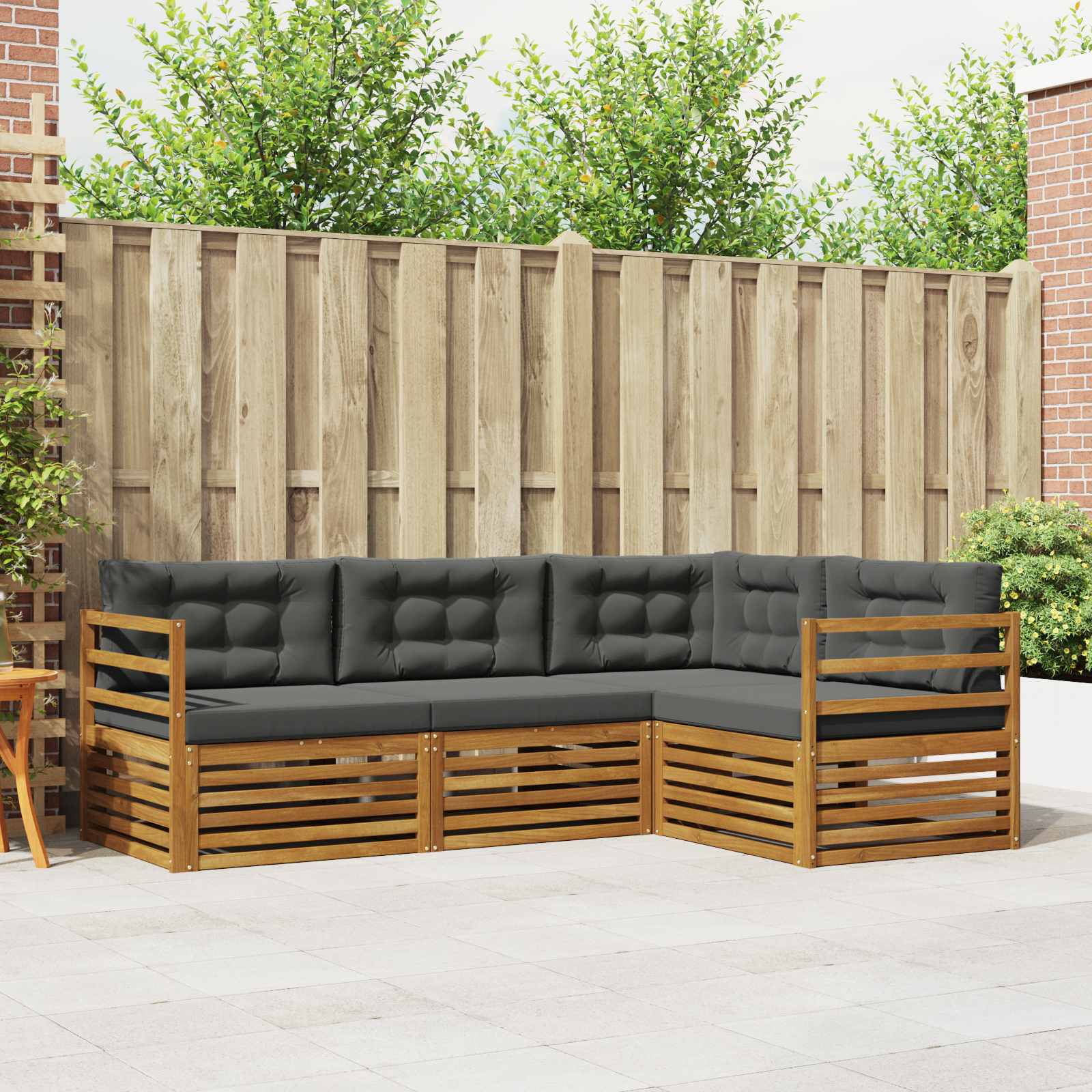 Ensemble de canapés d'extérieur 4 pcs Naturel et Anthracite - XIOS