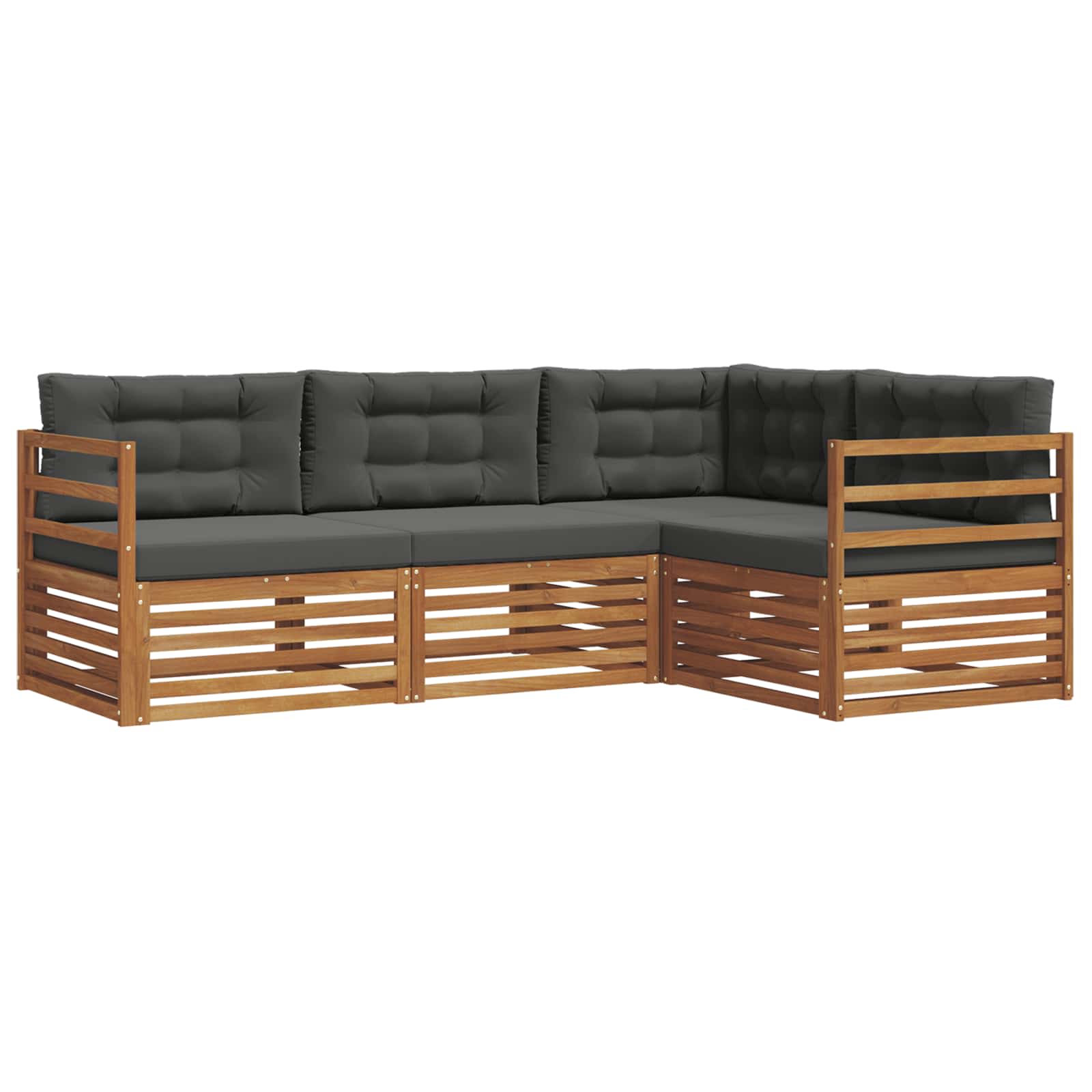 Ensemble de canapés d'extérieur 4 pcs Naturel et Anthracite - XIOS