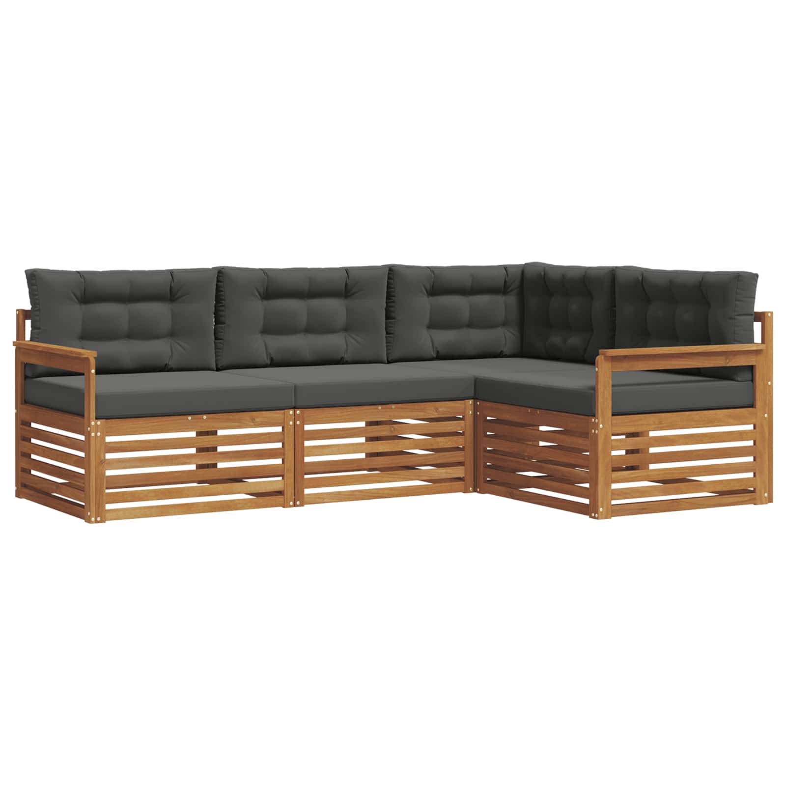Ensemble de canapés d'extérieur 4 pcs Naturel et Anthracite - XIOS