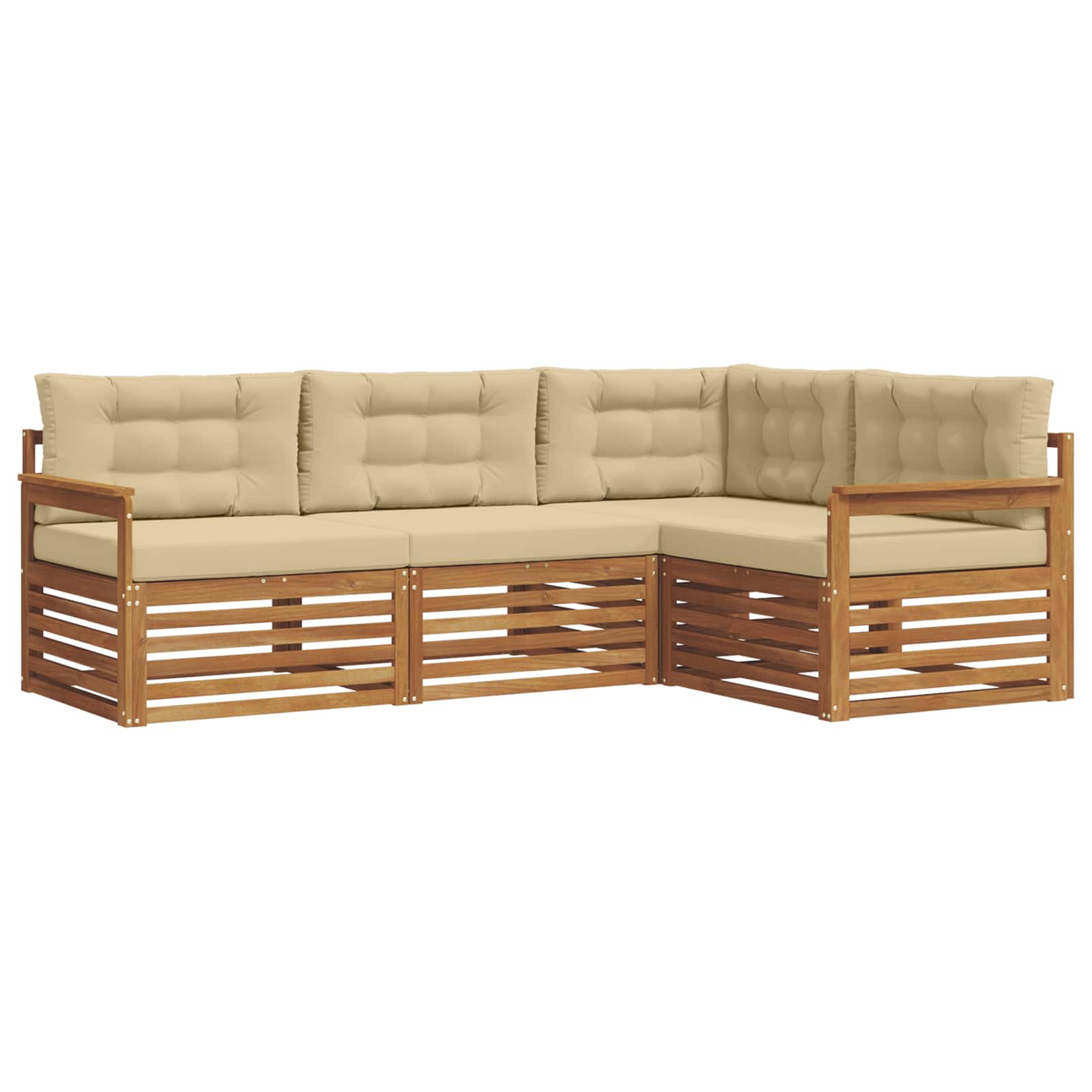 Ensemble de canapés d'extérieur 4 pc Naturel et Beige