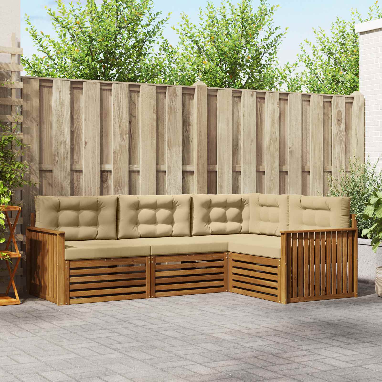 Ensemble de canapés d'extérieur 4 pcs Naturel et Beige - XIOS