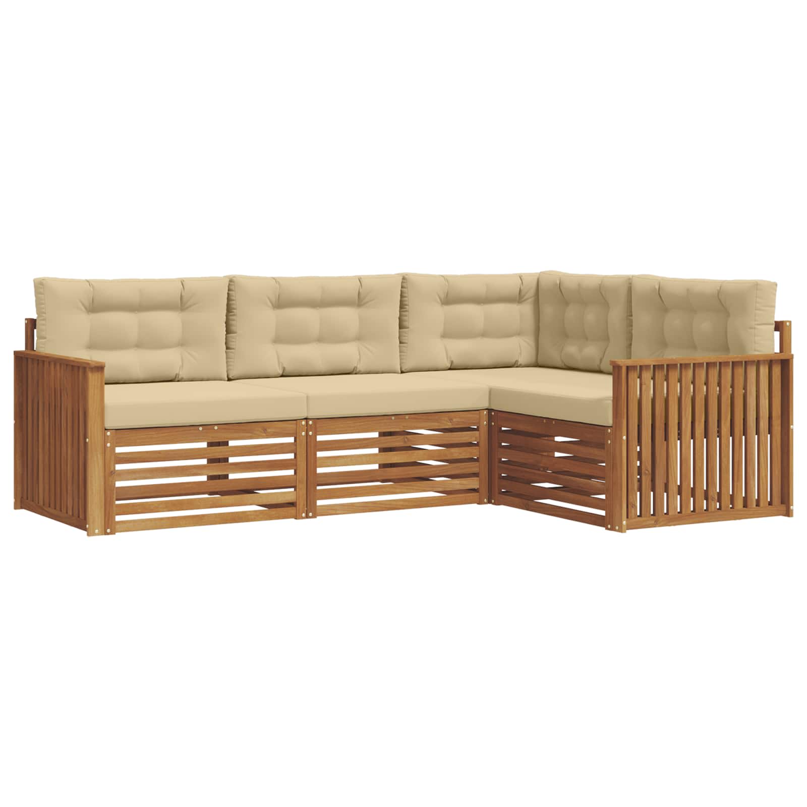 Ensemble de canapés d'extérieur 4 pcs Naturel et Beige - XIOS