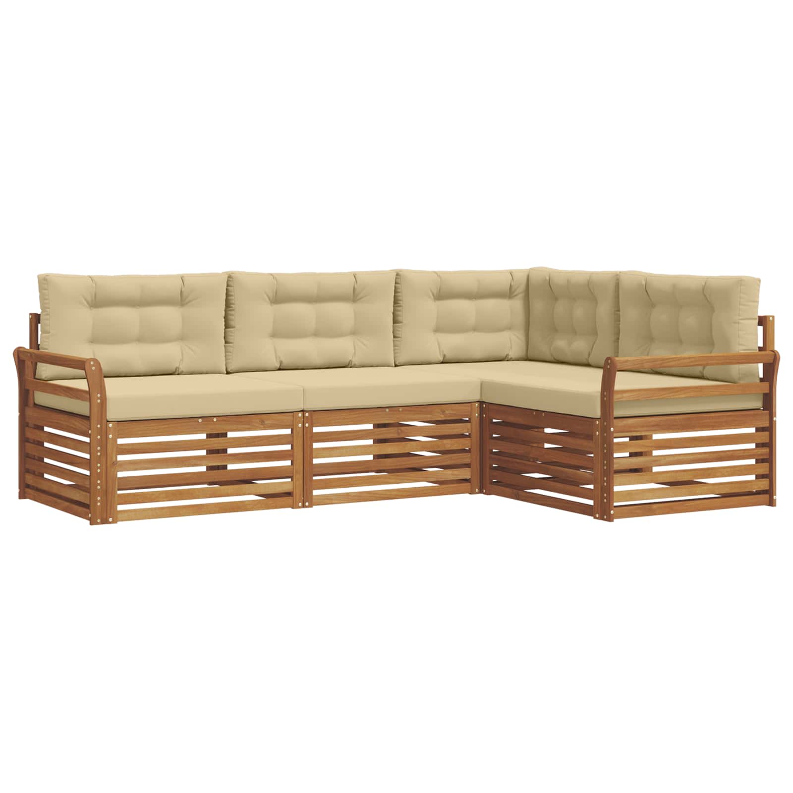 Ensemble de canapés d'extérieur 4 pcs Naturel et Beige - XIOS