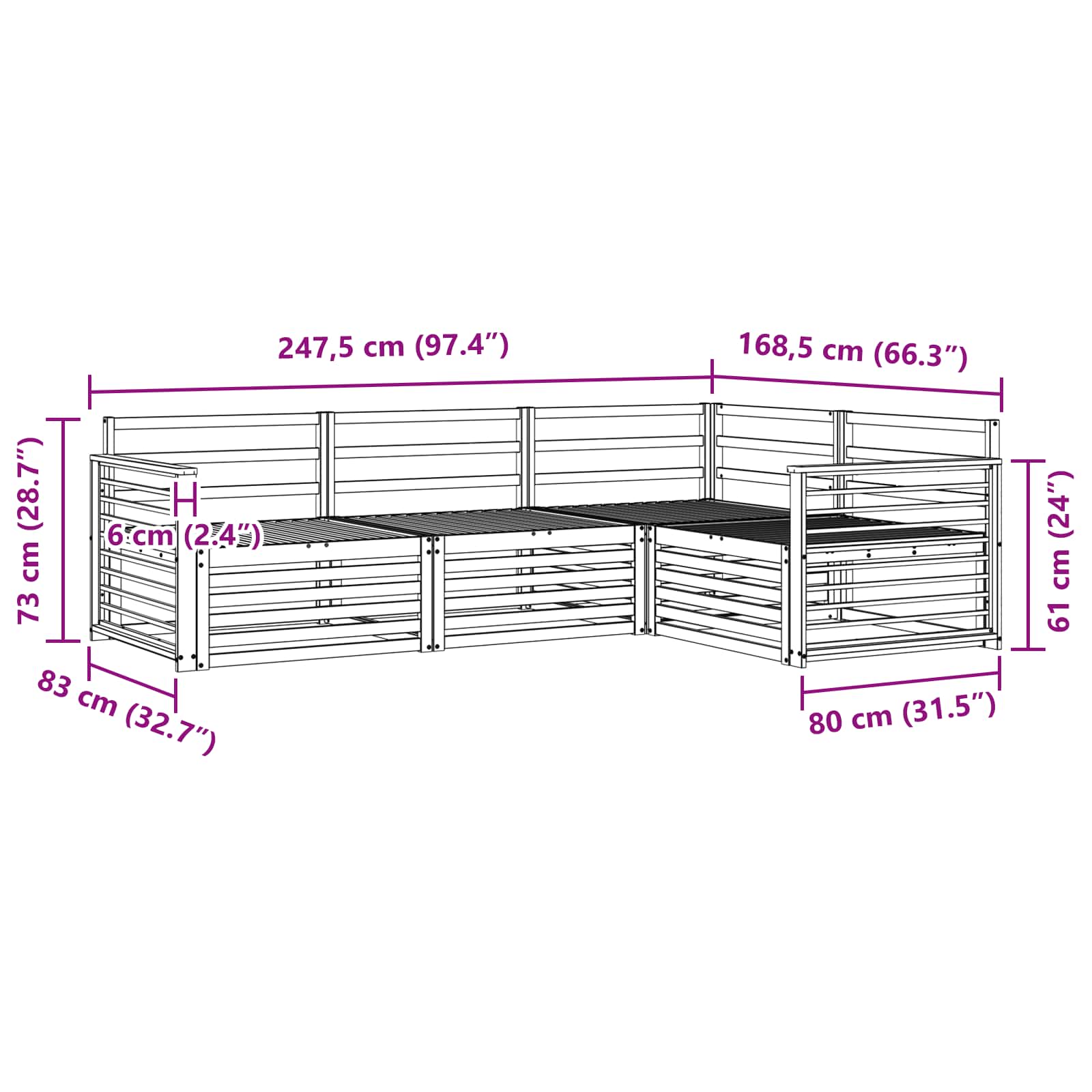Ensemble de canapés d'extérieur 4 pcs Naturel - XIOS
