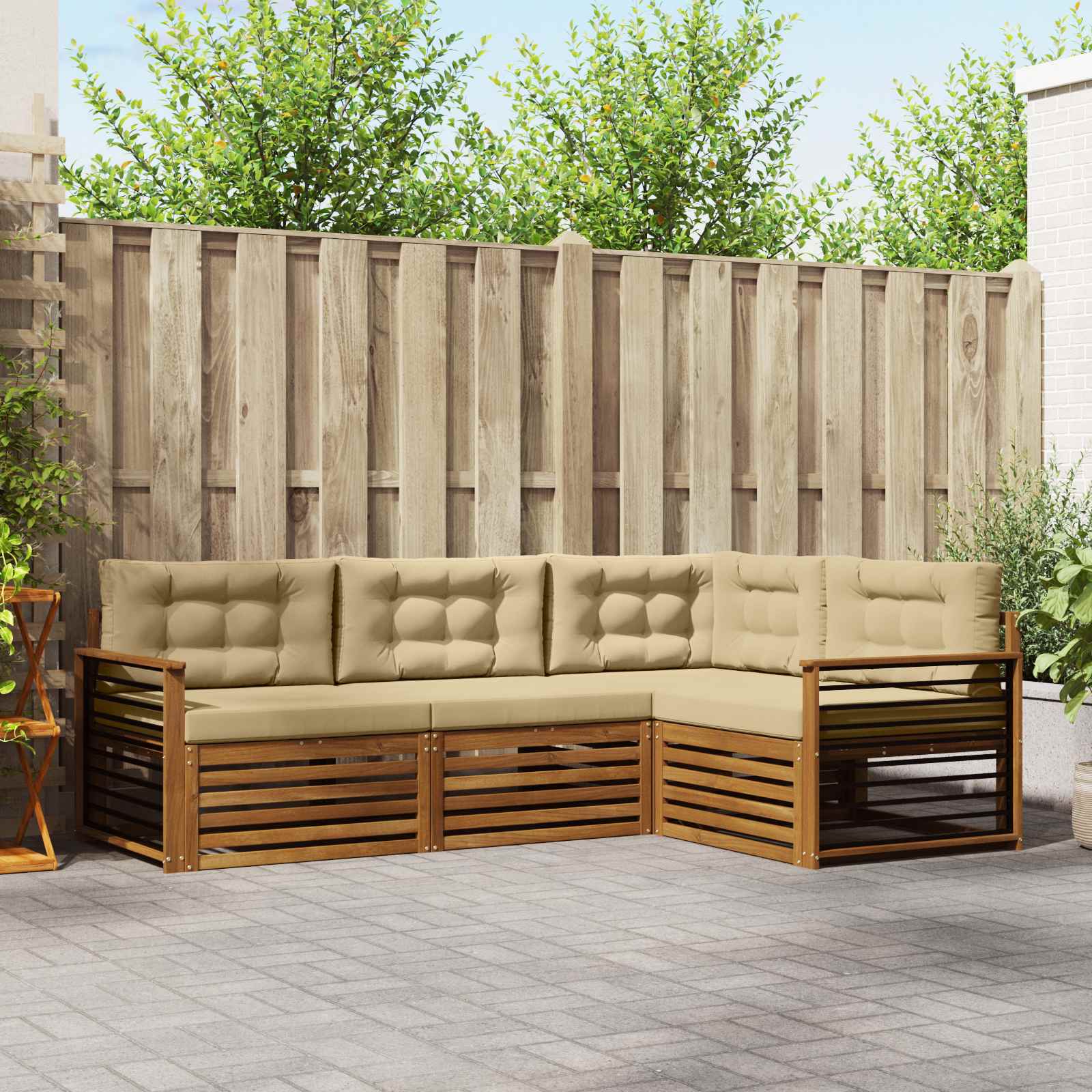 Ensemble de canapés d'extérieur 4 pcs Naturel et Beige - XIOS
