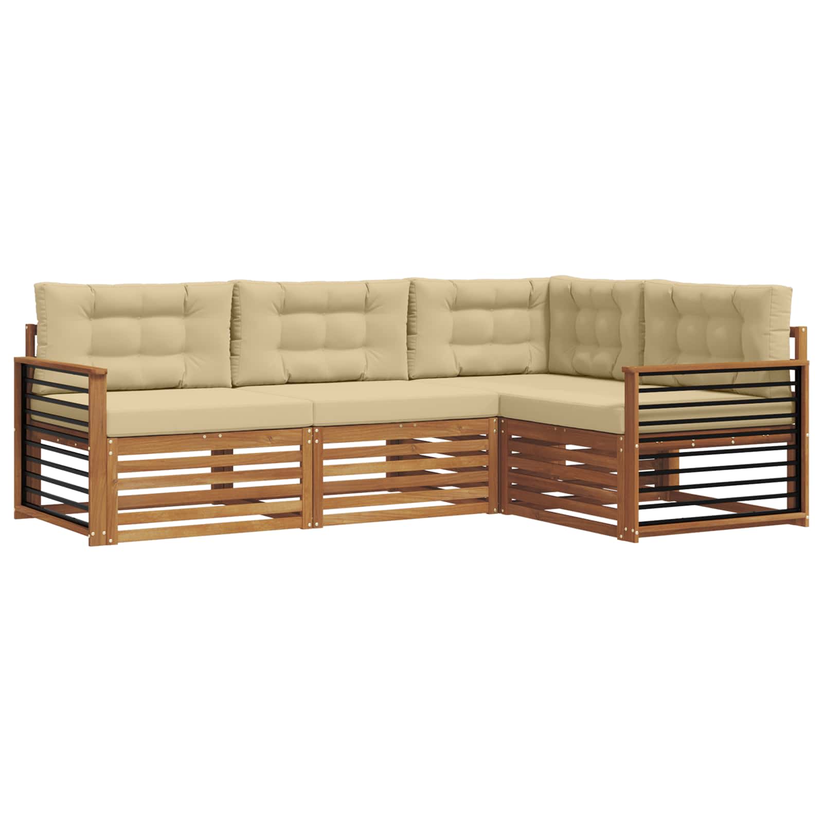 Ensemble de canapés d'extérieur 4 pcs Naturel et Beige - XIOS