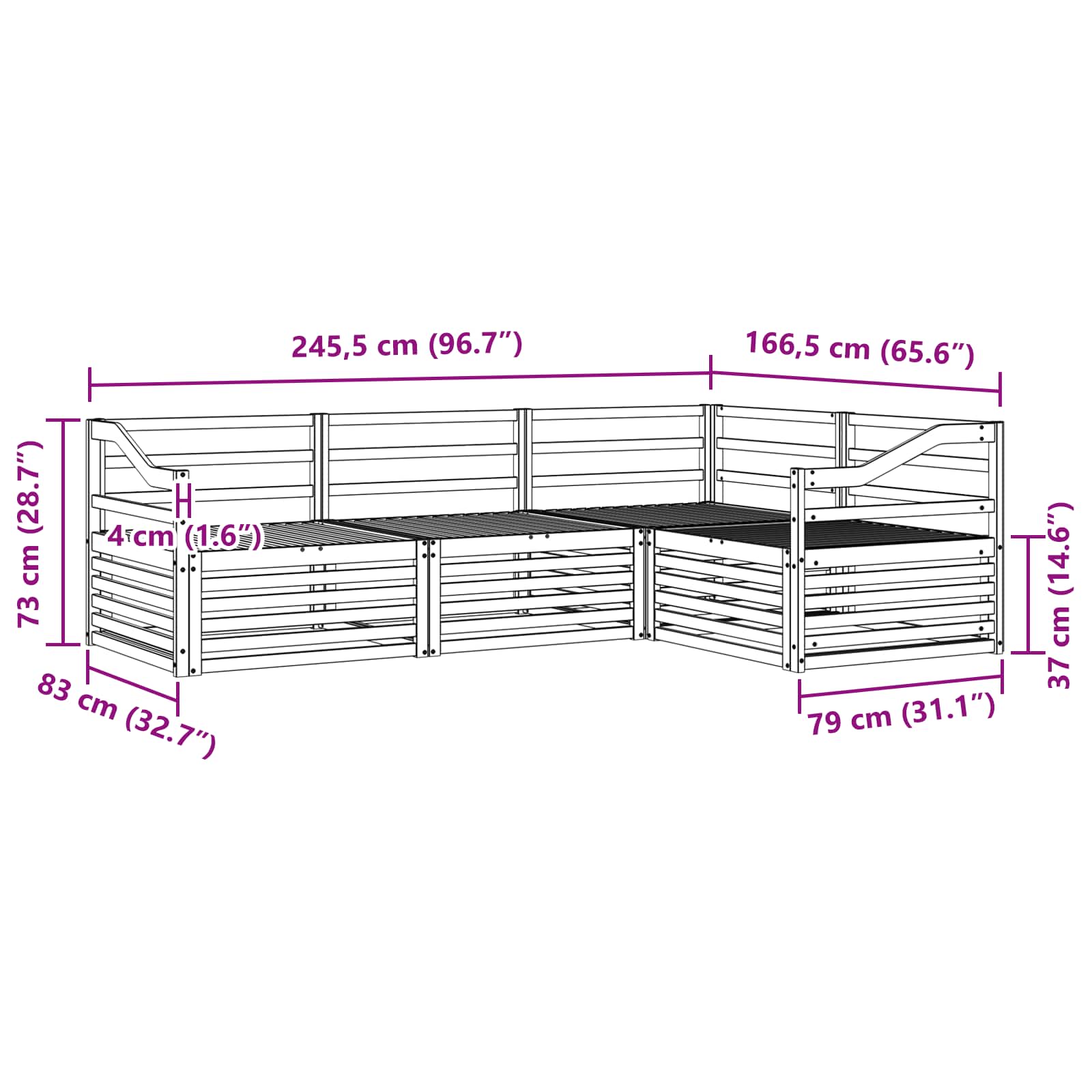 Ensemble de canapés d'extérieur 4 pcs Naturel - XIOS