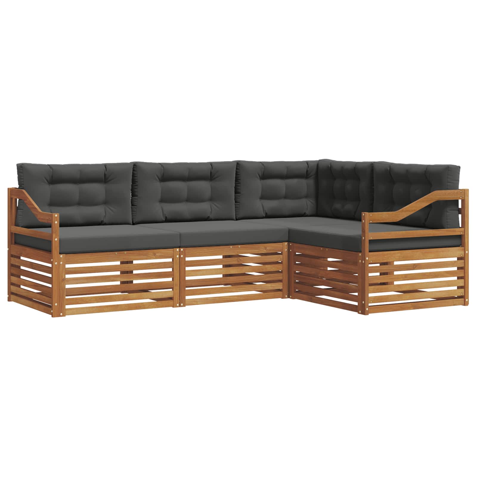Ensemble de canapés d'extérieur 4 pcs Naturel et Anthracite - XIOS