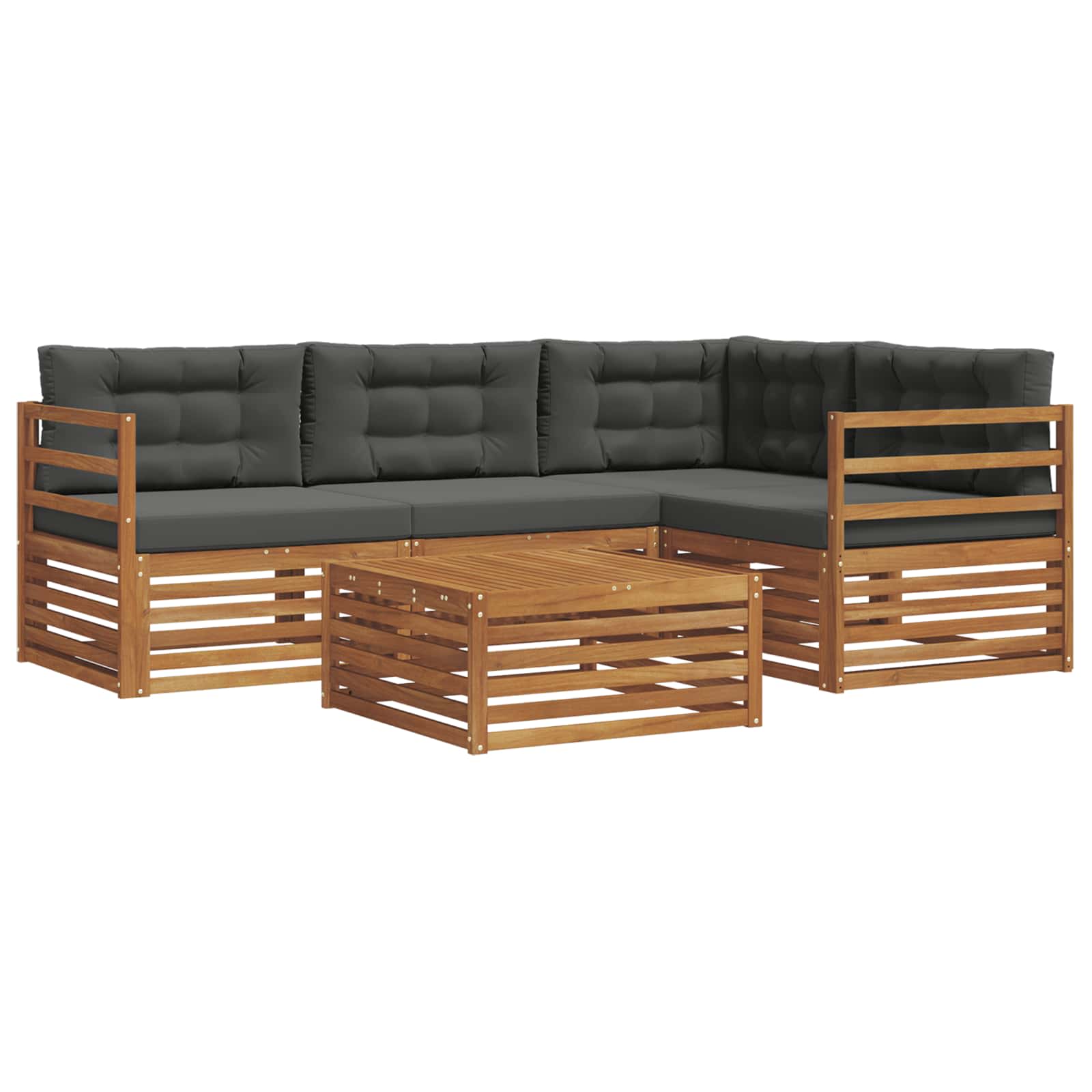 Ensemble de canapés d'extérieur 5 pc Naturel et Anthracite