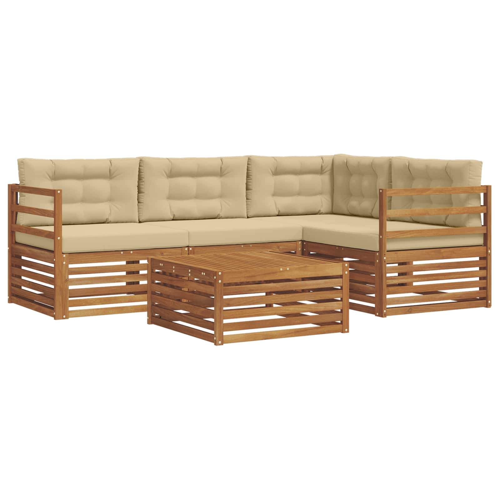 Ensemble de canapés d'extérieur 5 pc Naturel et Beige