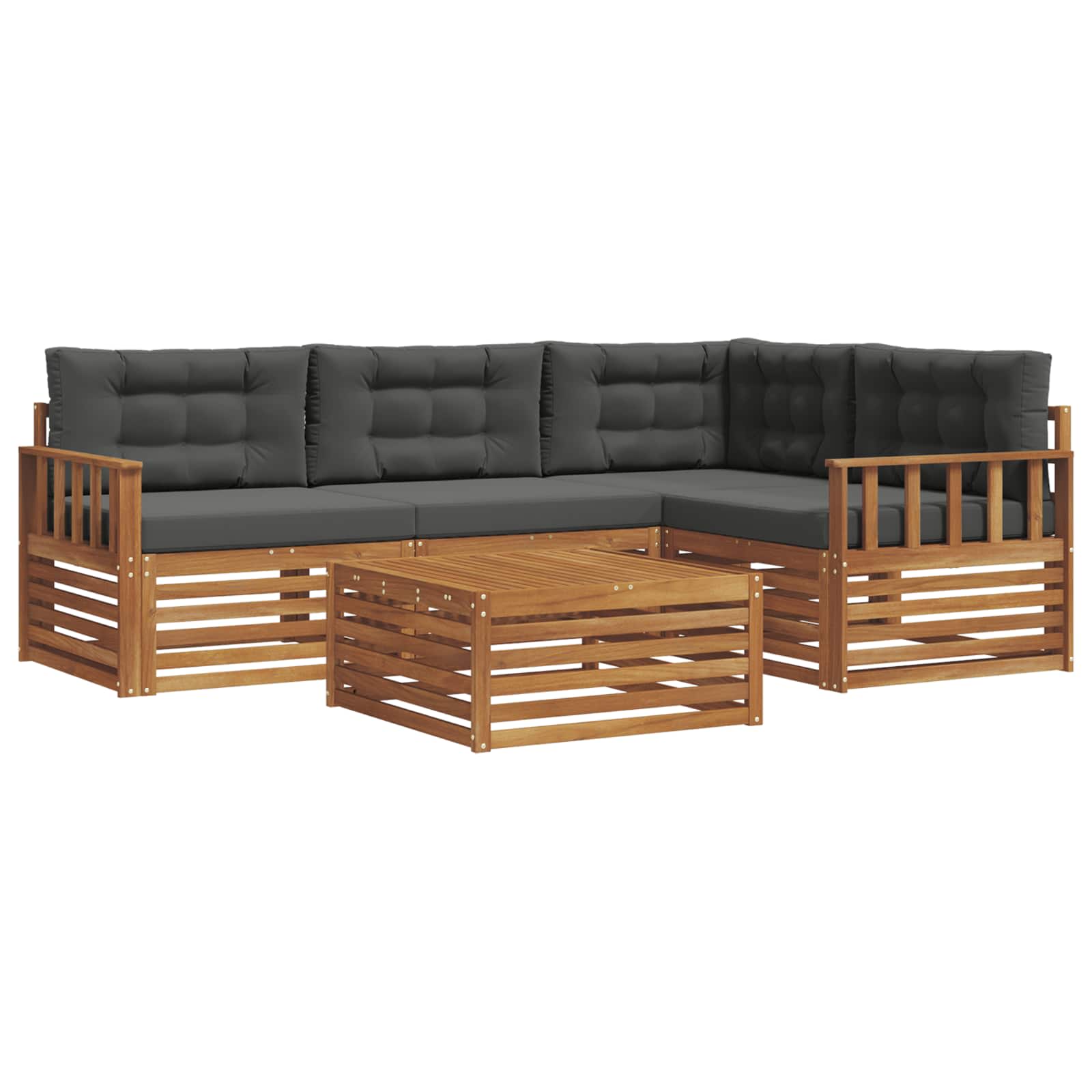 Ensemble de canapés d'extérieur 5 pcs Naturel et Anthracite - XIOS