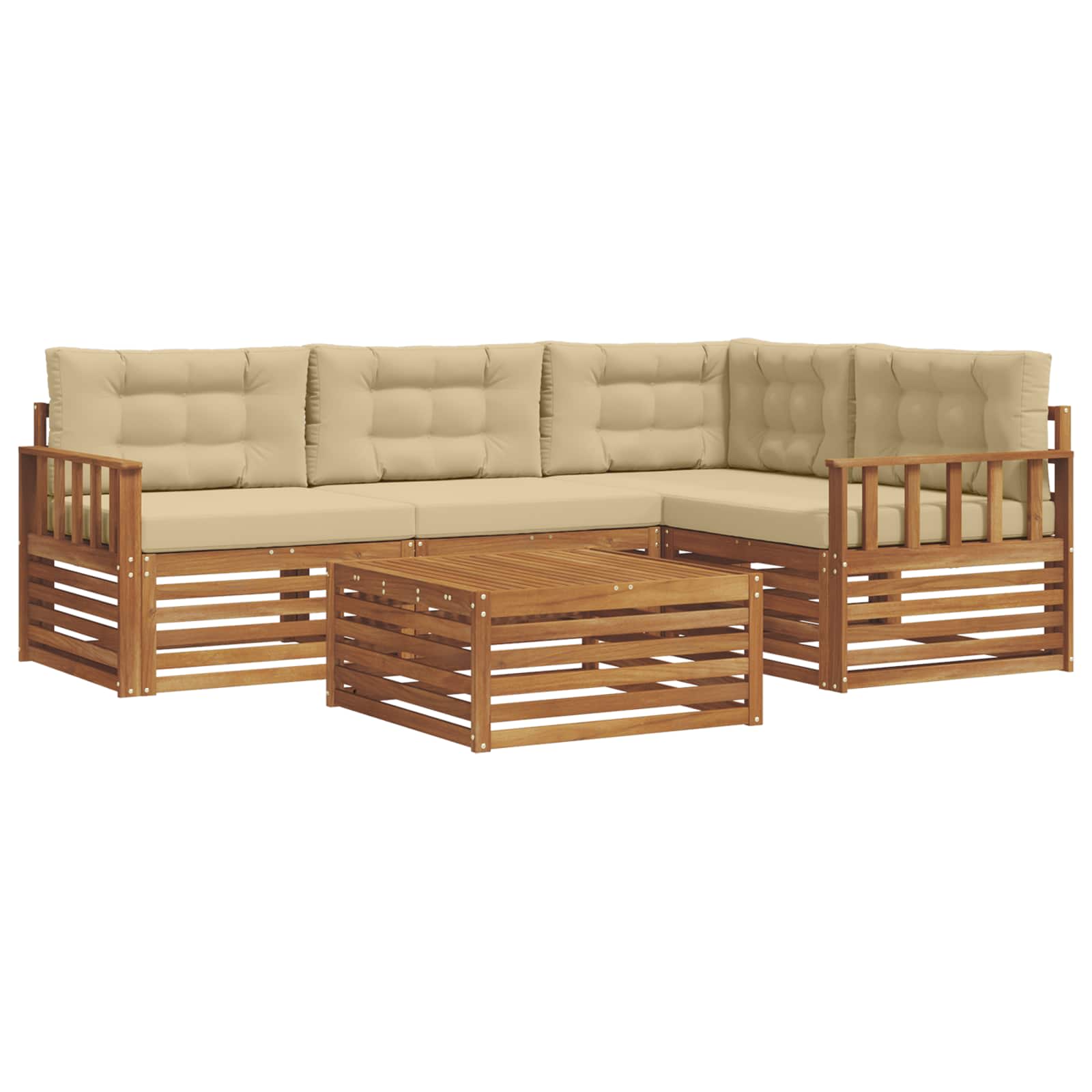 Ensemble de canapés d'extérieur 5 pcs Naturel et Beige - XIOS