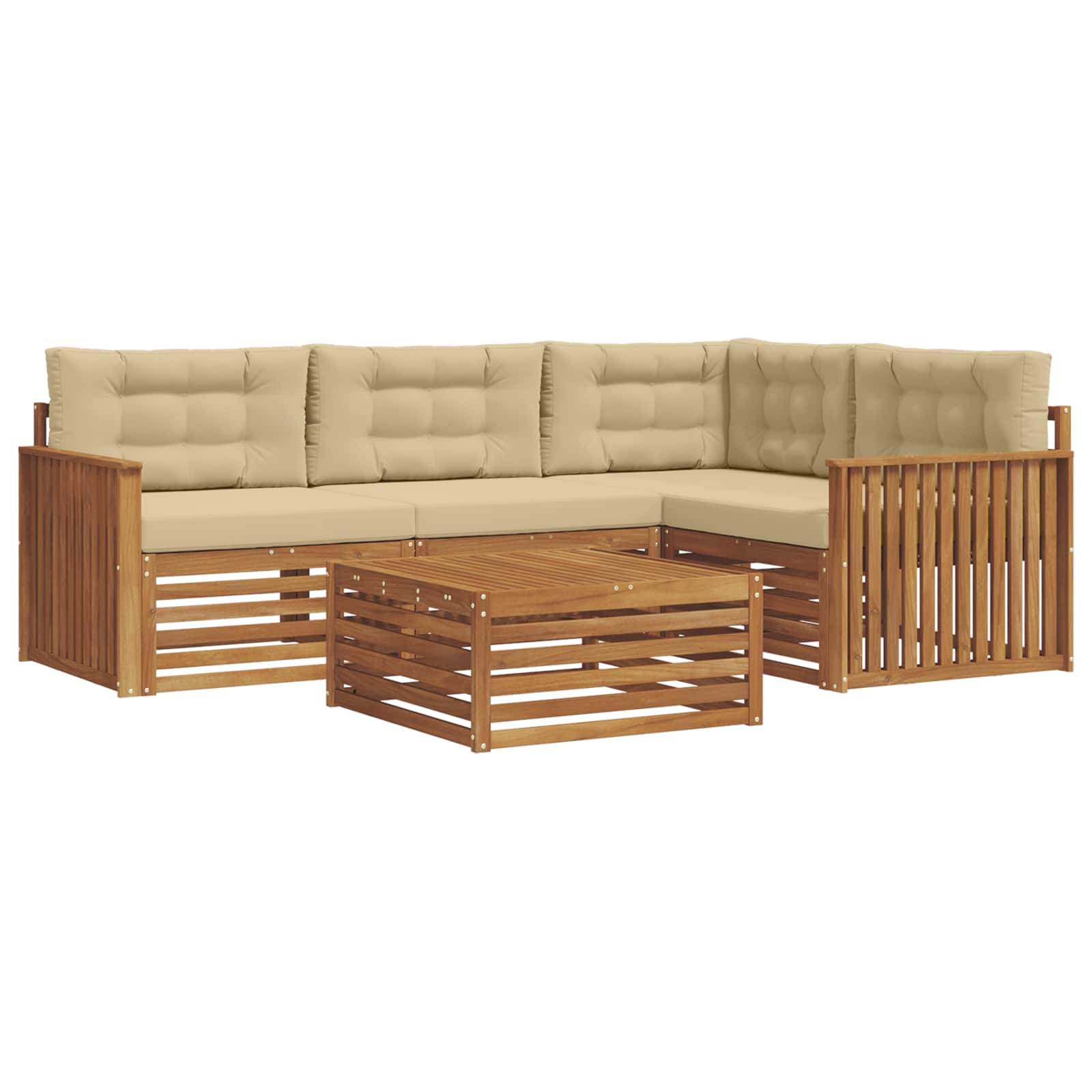 Ensemble de canapés d'extérieur 5 pcs Naturel et Beige - XIOS