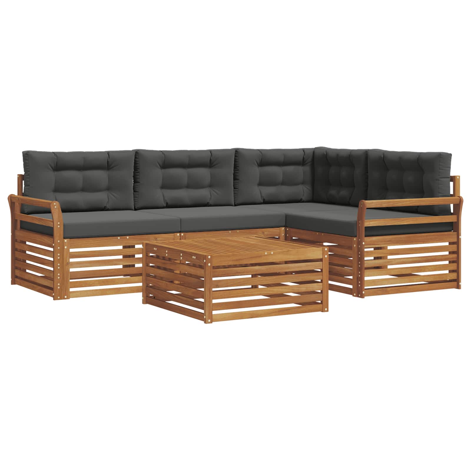 Ensemble de canapés d'extérieur 5 pcs Naturel et Anthracite - XIOS