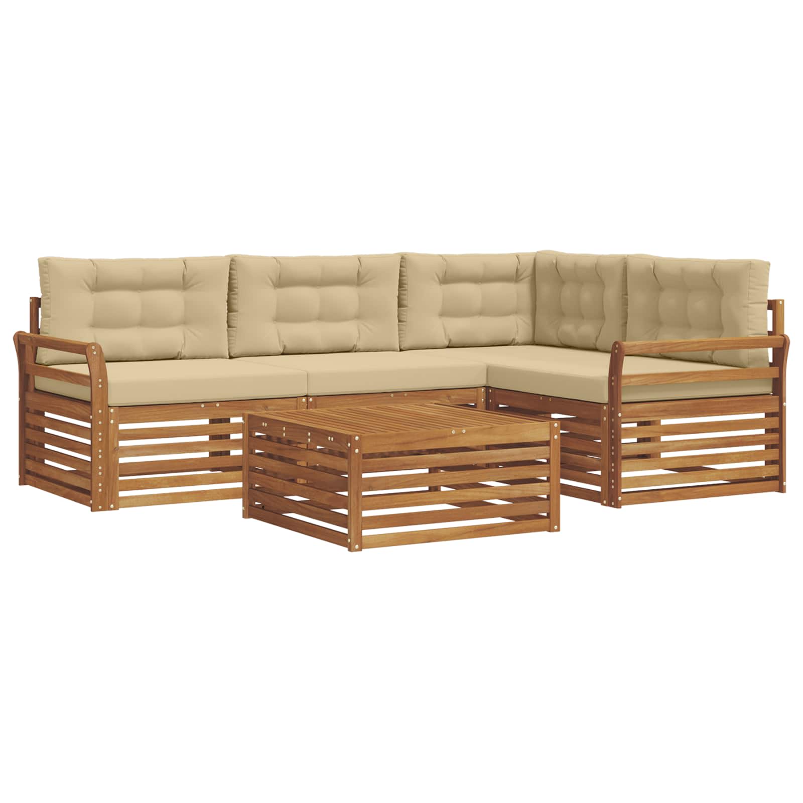 Ensemble de canapés d'extérieur 5 pcs Naturel et Beige - XIOS