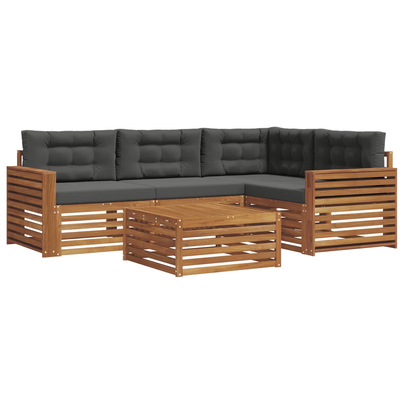 Ensemble de canapés d'extérieur 5 pcs Naturel et Anthracite - XIOS