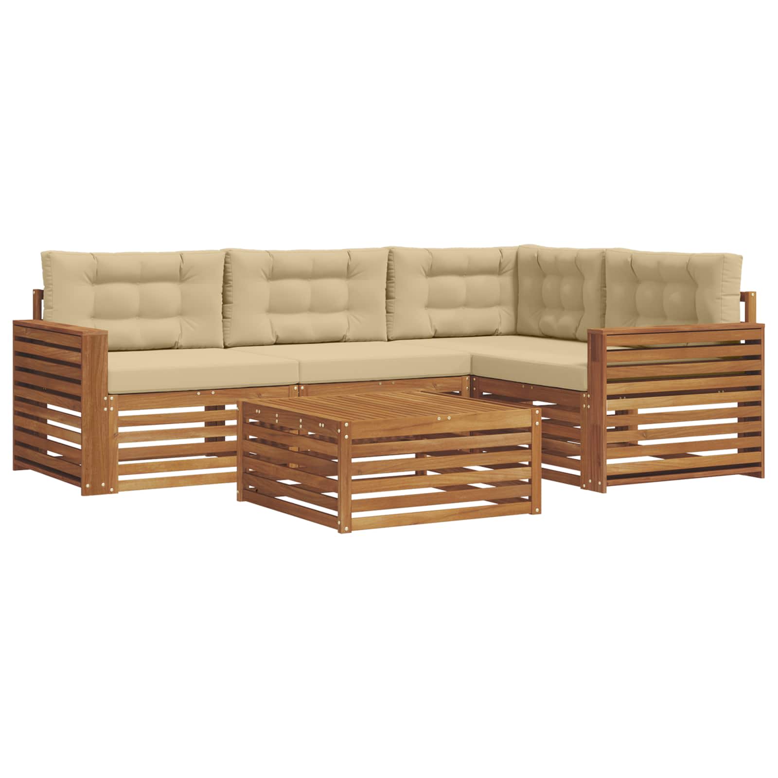 Ensemble de canapés d'extérieur 5 pcs Naturel et Beige - XIOS