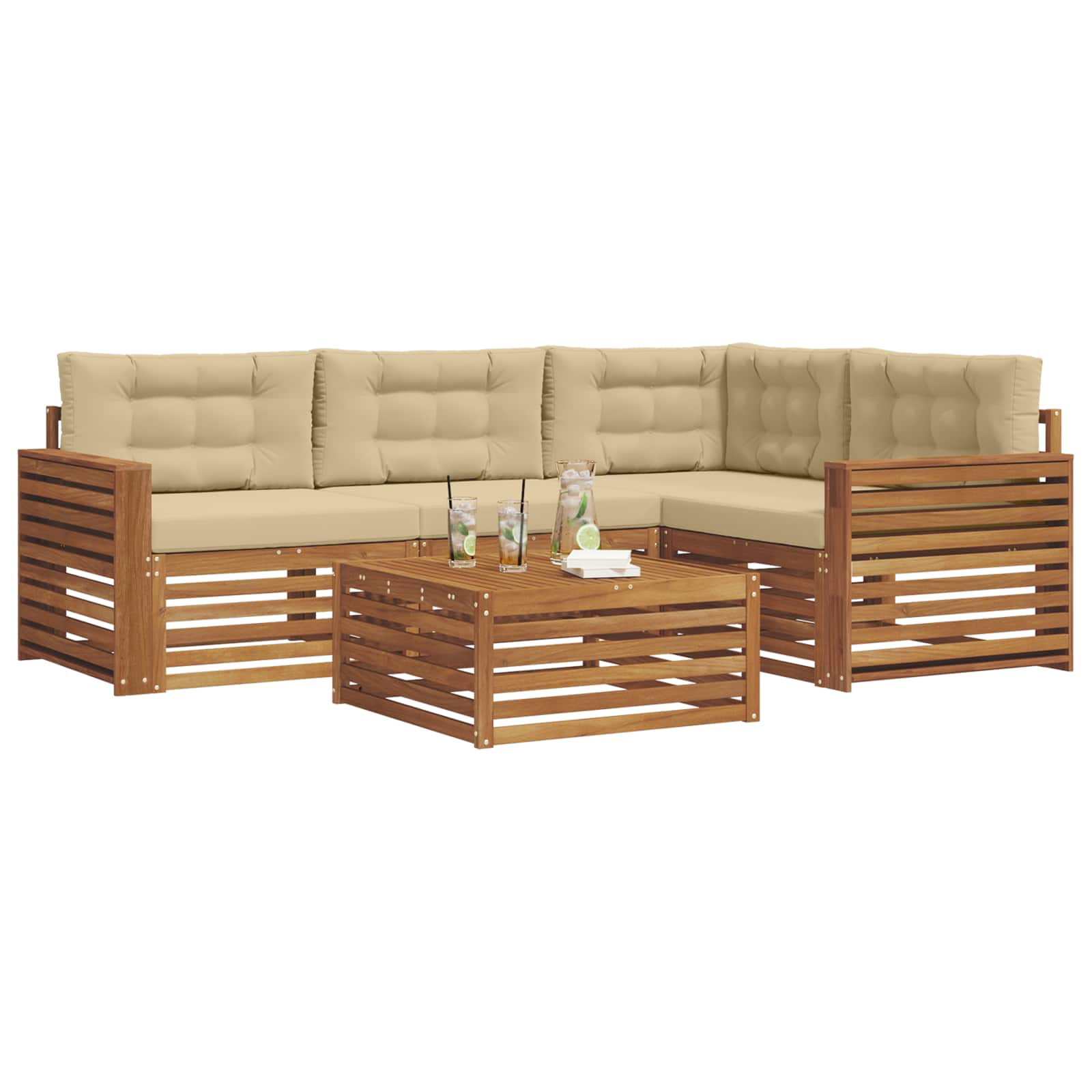 Ensemble de canapés d'extérieur 5 pcs Naturel et Beige - XIOS