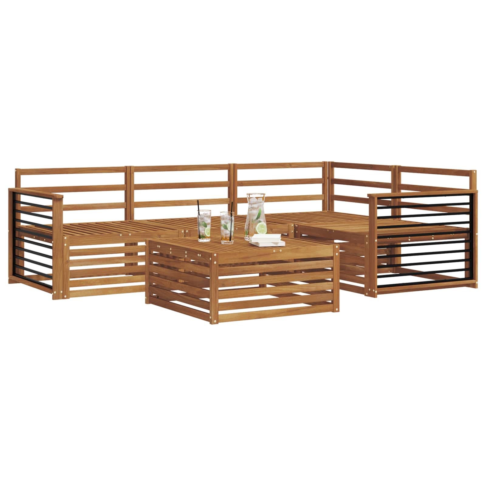 Ensemble de canapés d'extérieur 5 pcs Naturel - XIOS