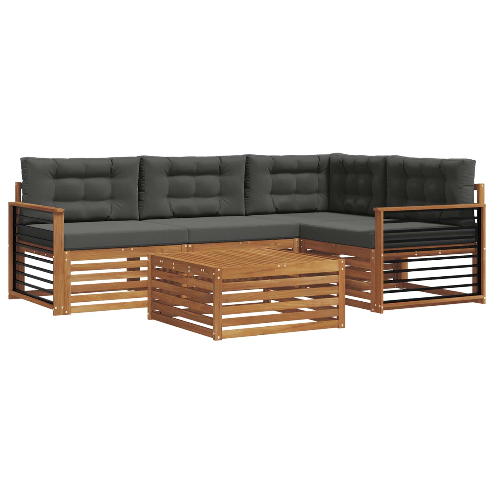 Ensemble de canapés d'extérieur 5 pcs Naturel et Anthracite - XIOS