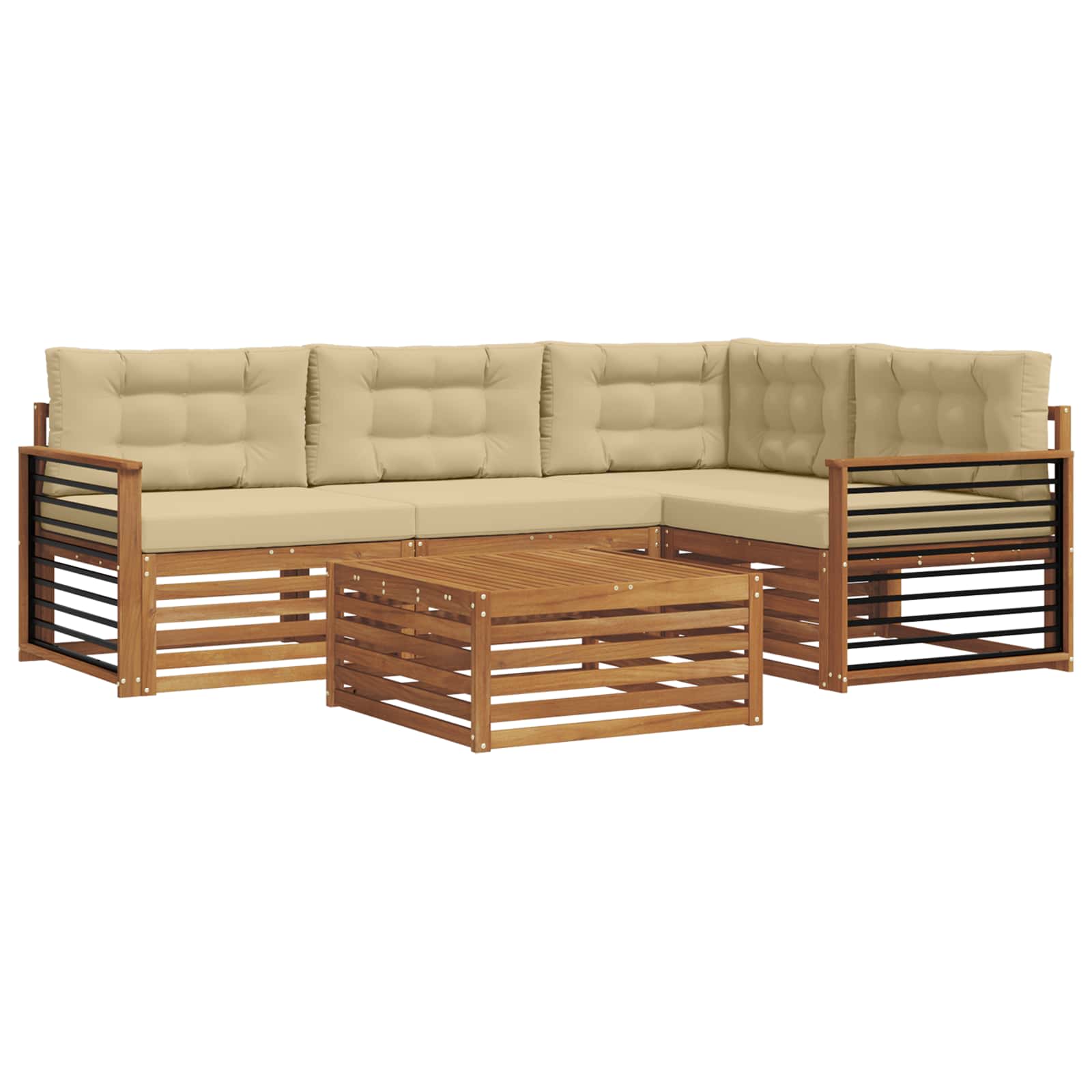 Ensemble de canapés d'extérieur 5 pcs Naturel et Beige - XIOS