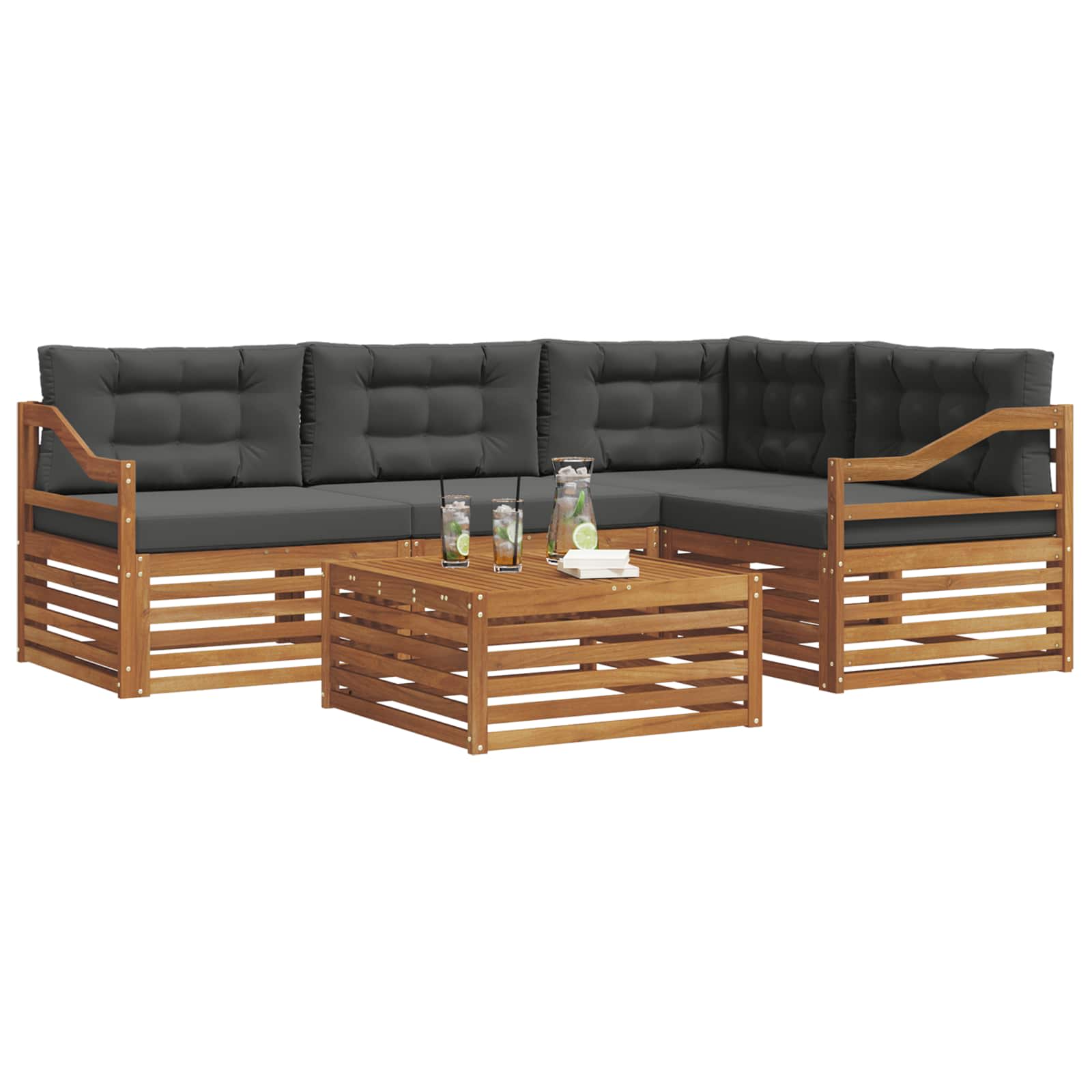 Ensemble de canapés d'extérieur 5 pcs Naturel et Anthracite - XIOS