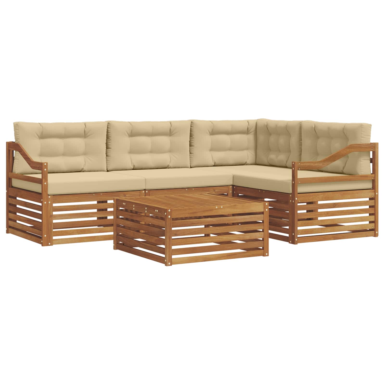 Ensemble de canapés d'extérieur 5 pcs Naturel et Beige - XIOS