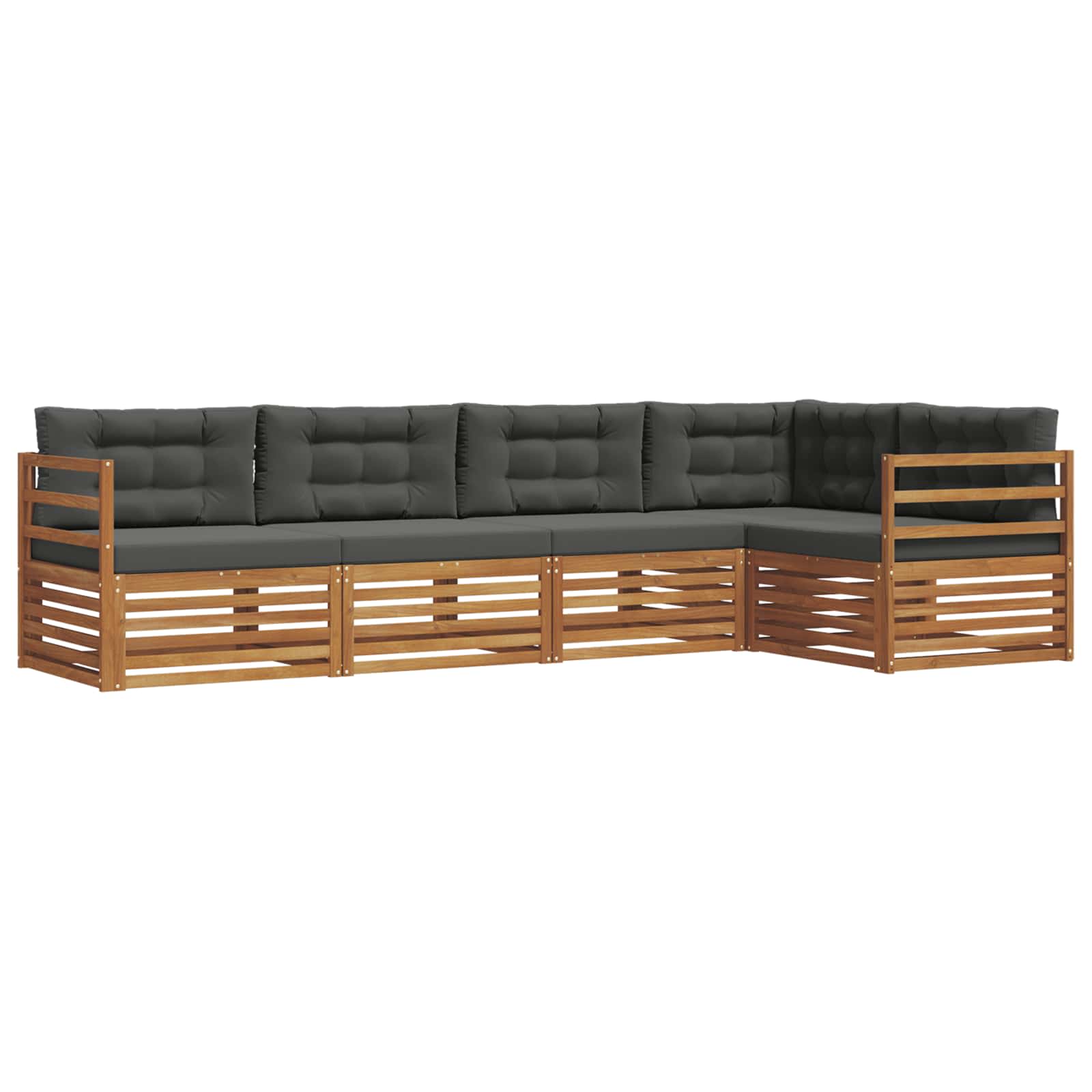 Ensemble de canapés d'extérieur 5 pc Naturel et Anthracite