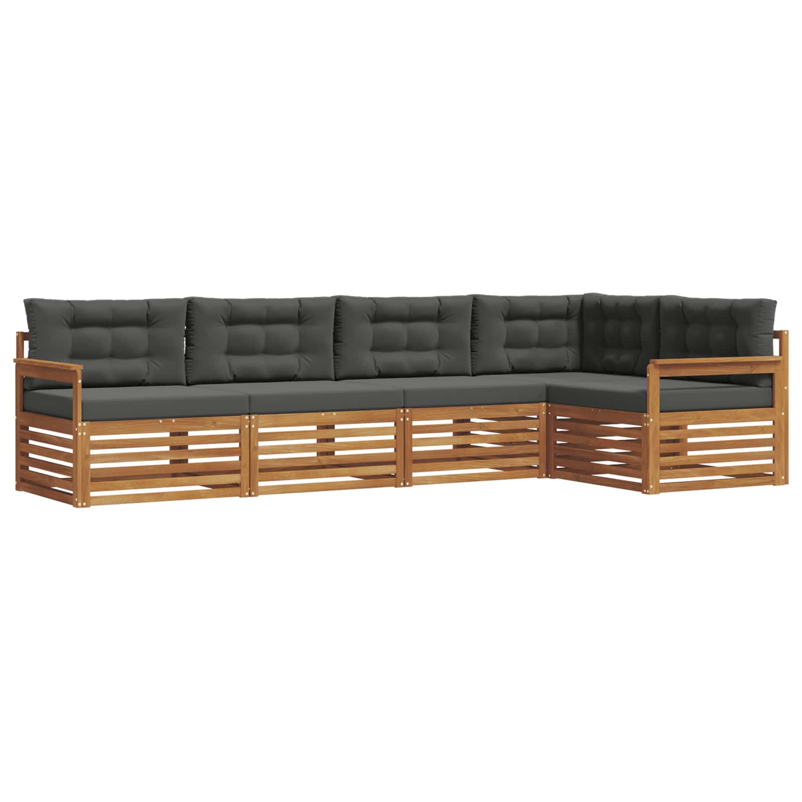 Ensemble de canapés d'extérieur 5 pc Naturel et Anthracite