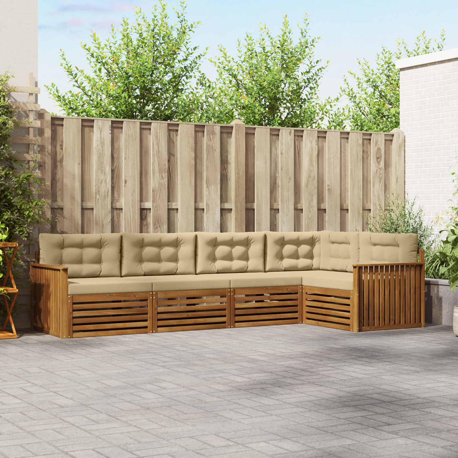 Ensemble de canapés d'extérieur 5 pcs Naturel et Beige - XIOS