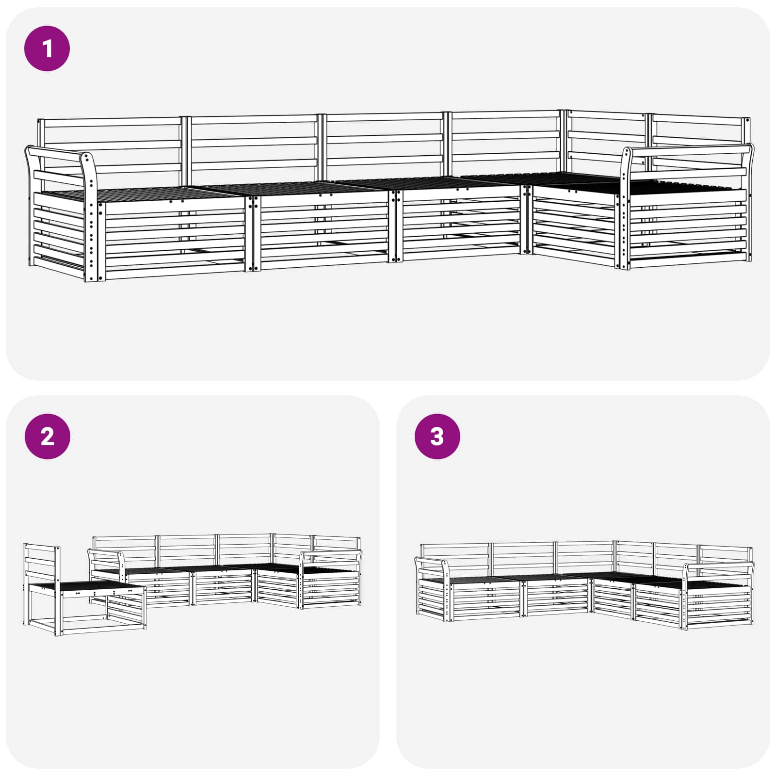 Ensemble de canapés d'extérieur 5 pcs Naturel - XIOS