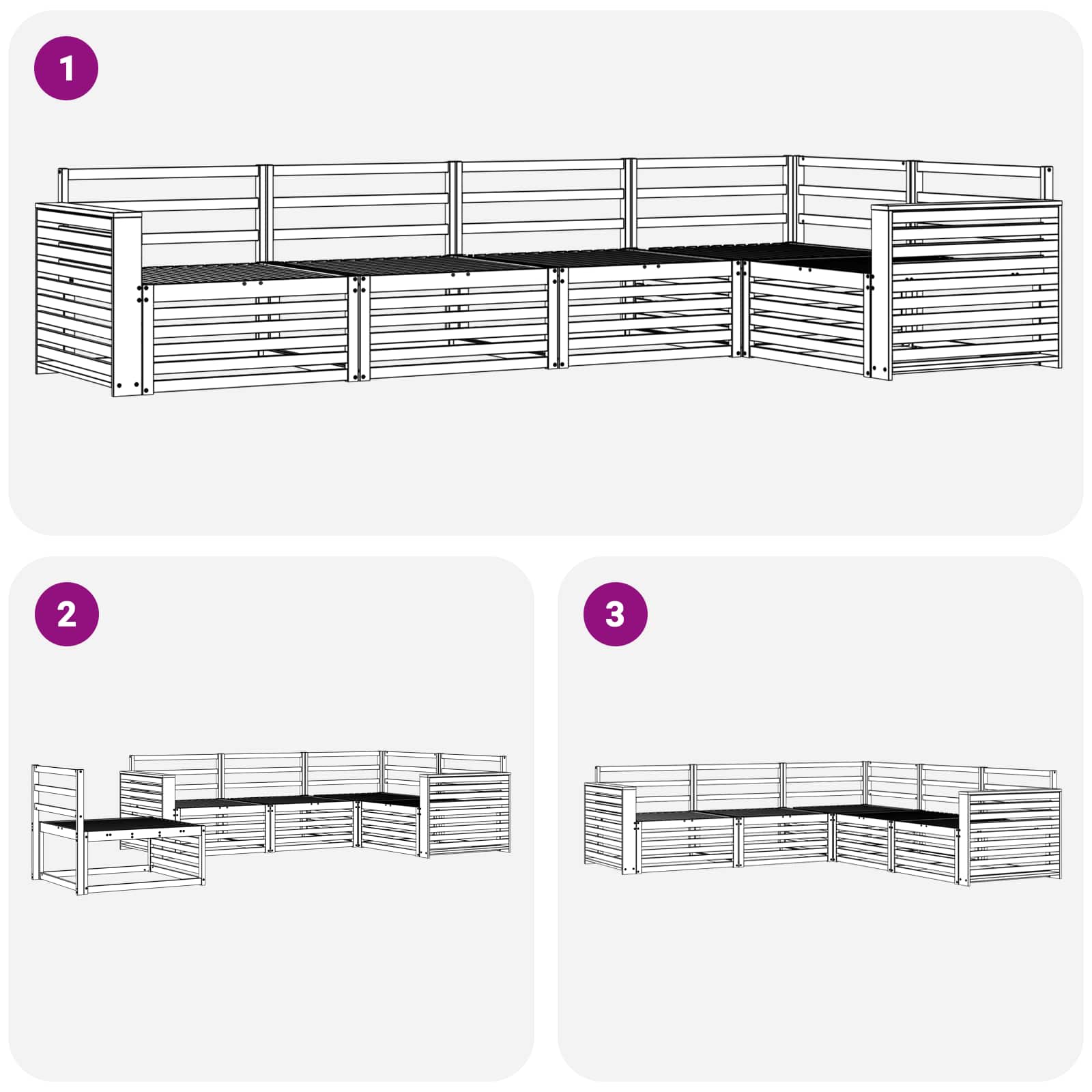 Ensemble de canapés d'extérieur 5 pcs Naturel - XIOS