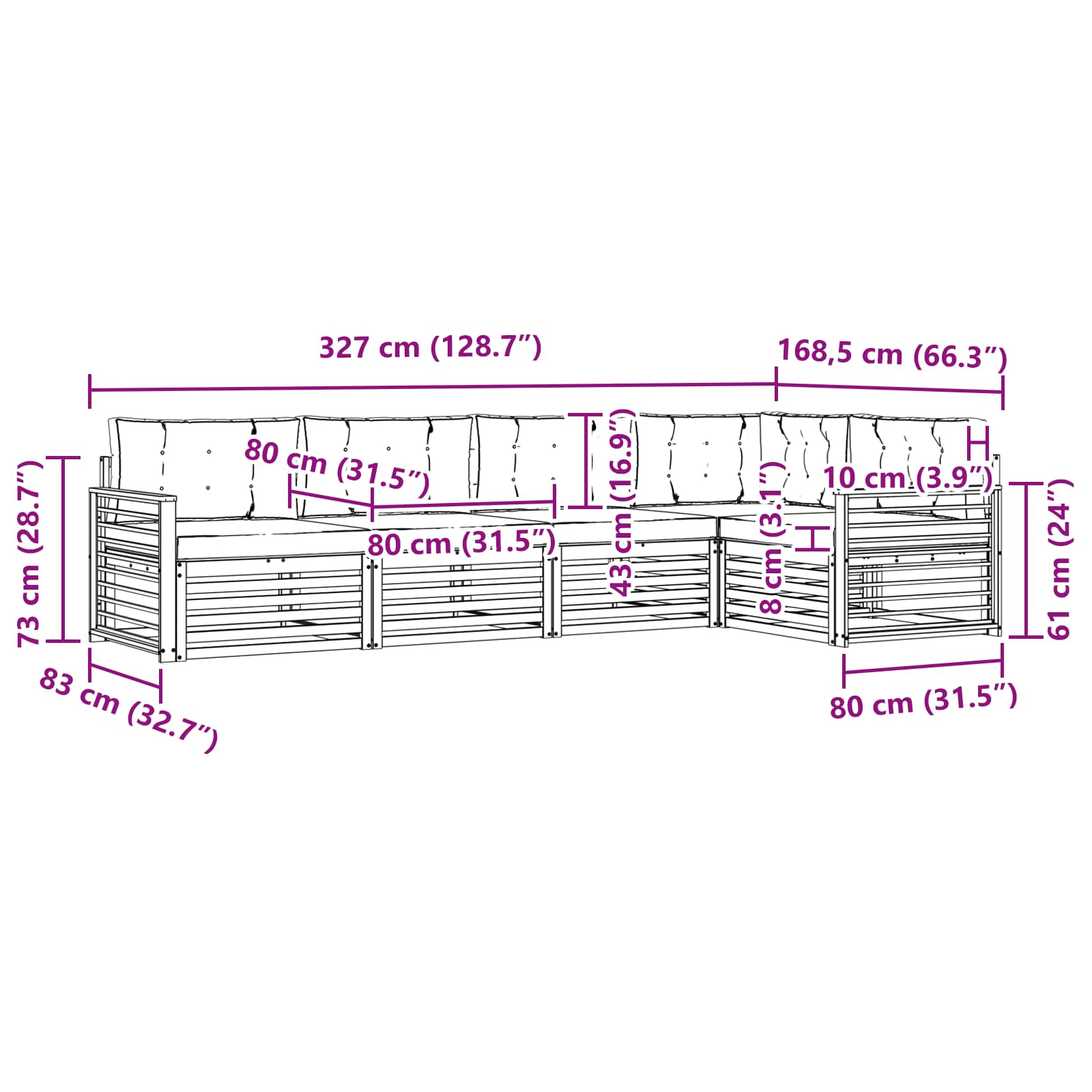Ensemble de canapés d'extérieur 5 pcs Gris Naturel et Clair - XIOS