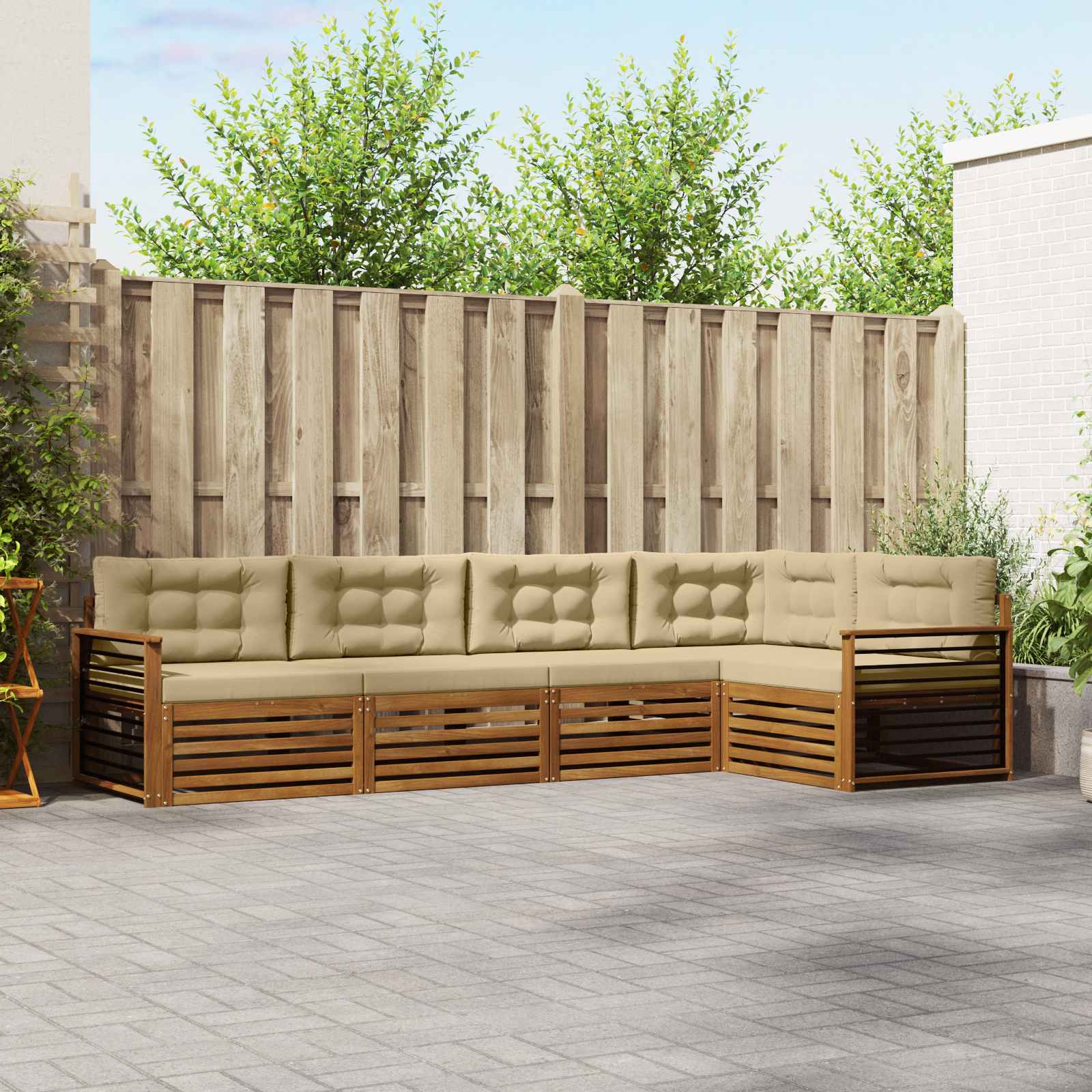 Ensemble de canapés d'extérieur 5 pcs Naturel et Beige - XIOS