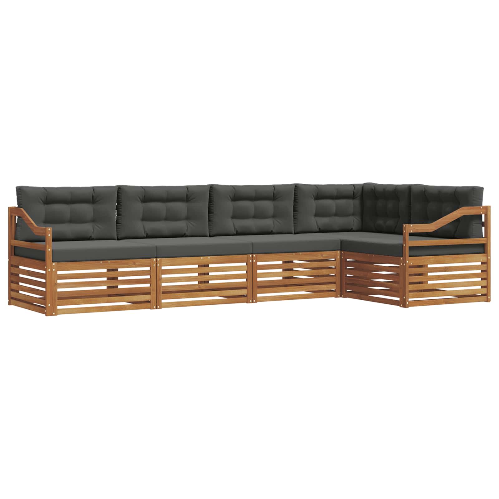 Ensemble de canapés d'extérieur 5 pcs Naturel et Anthracite - XIOS